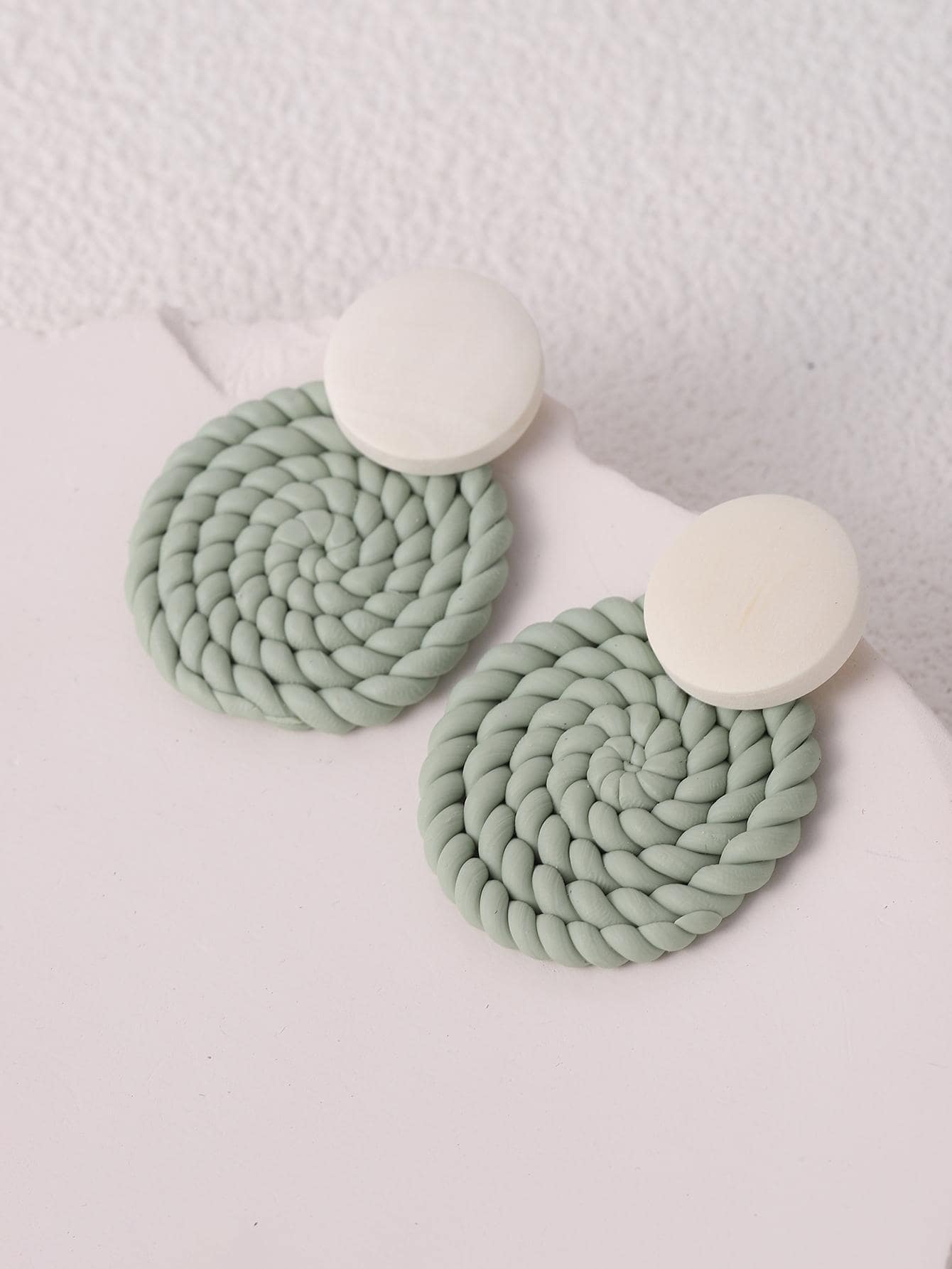 Braided Round Stud Earrings