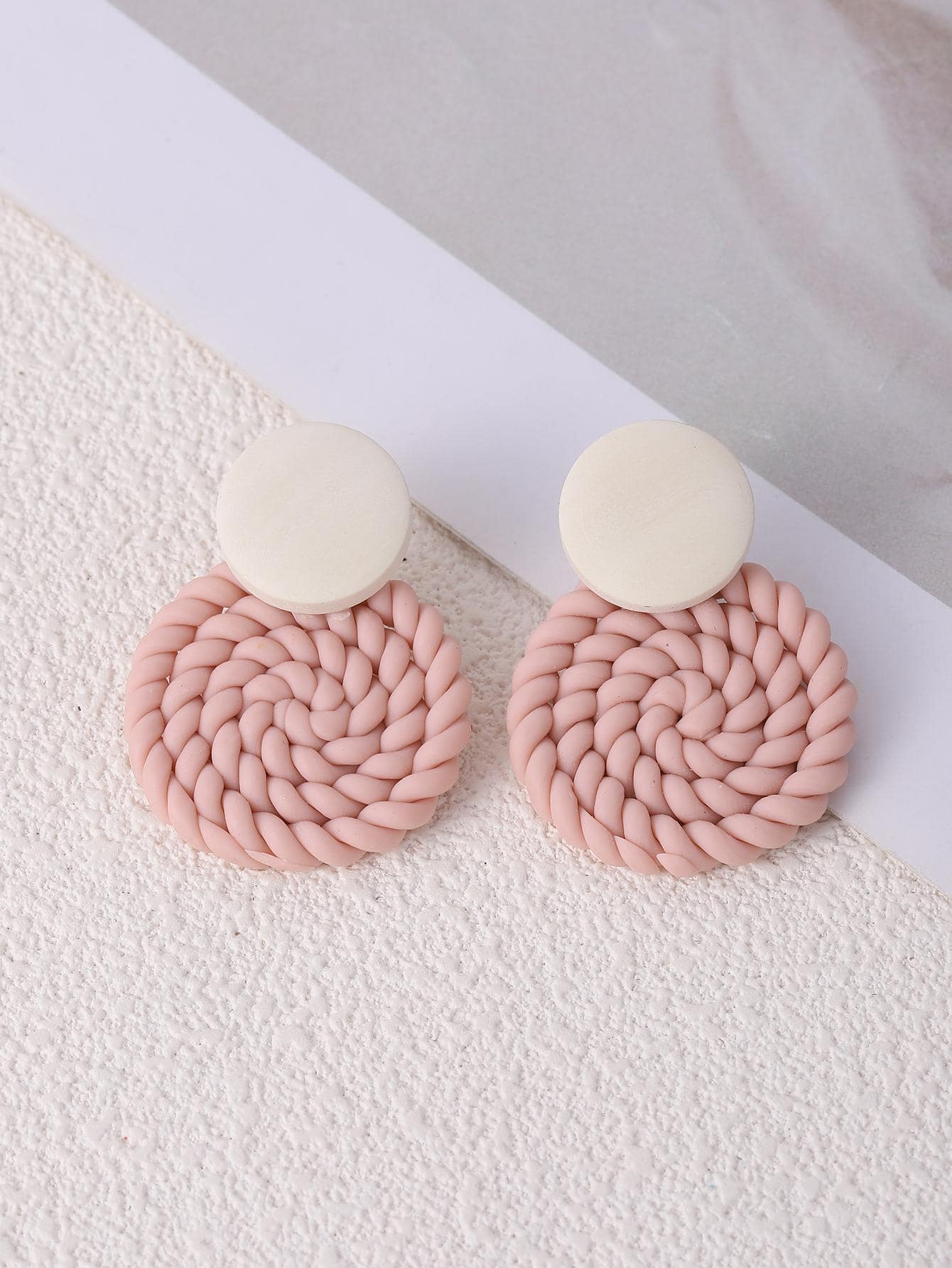 Braided Round Stud Earrings