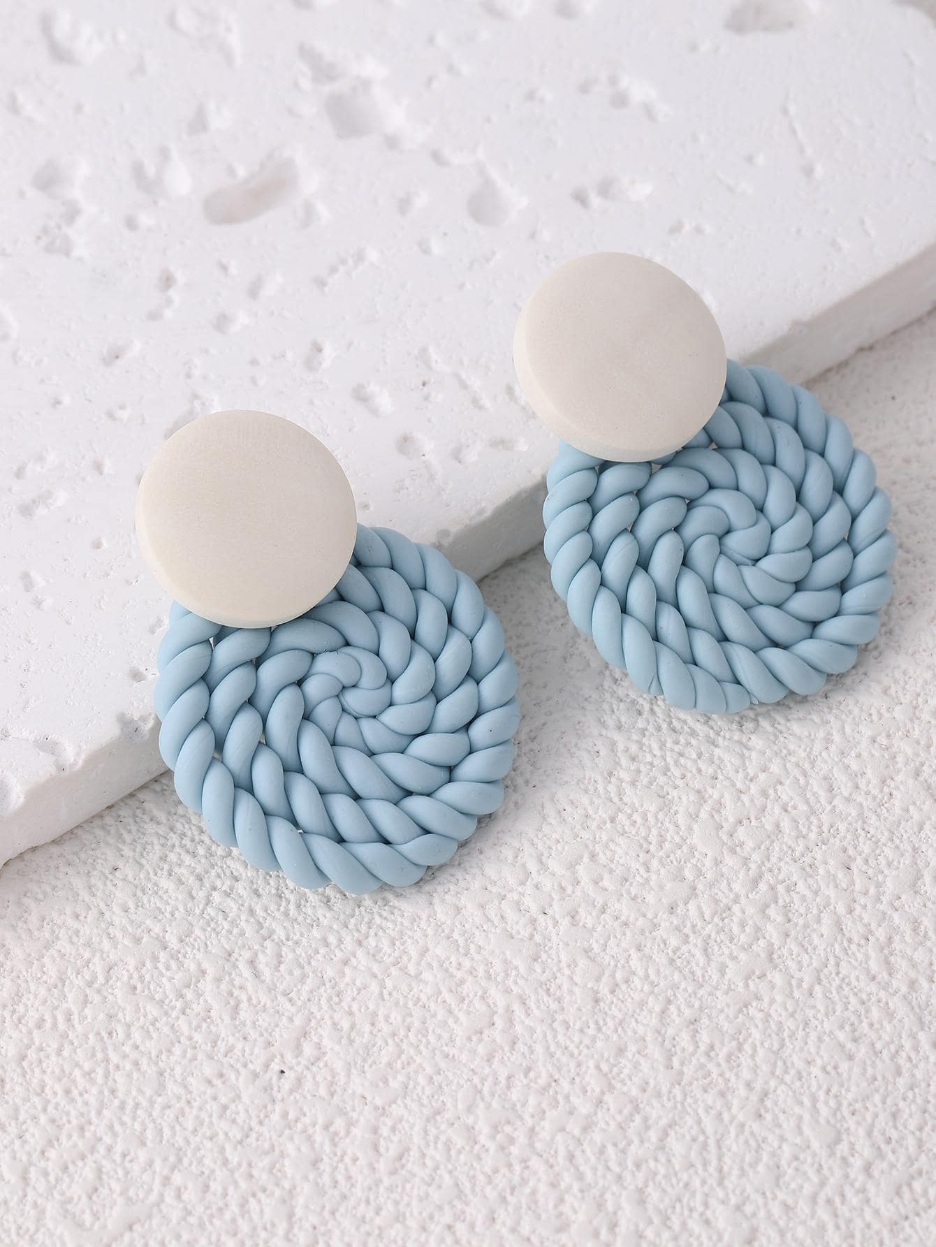 Braided Round Stud Earrings