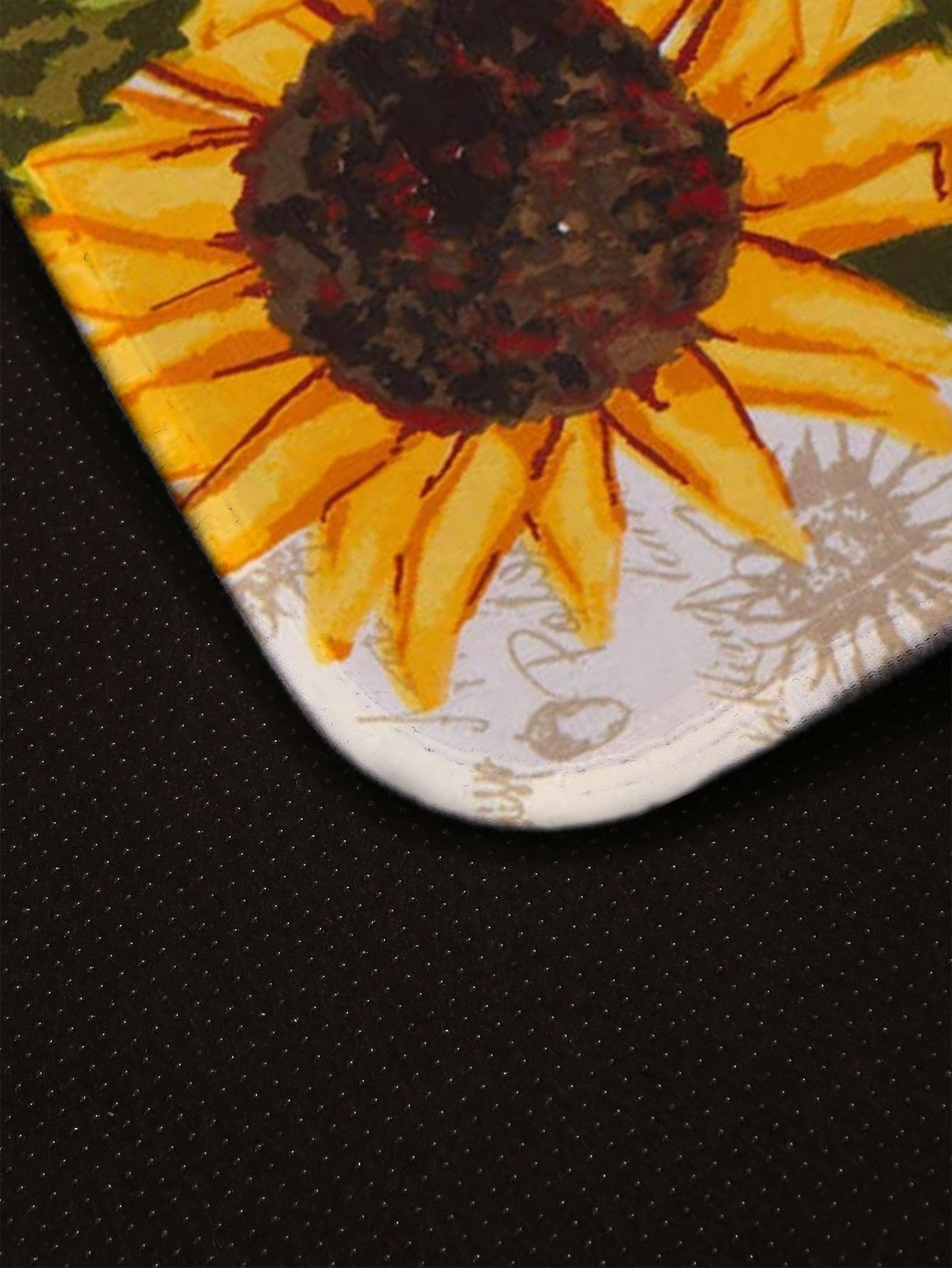 1pc Sunflower Print Kitchen Rug ,Room Decor