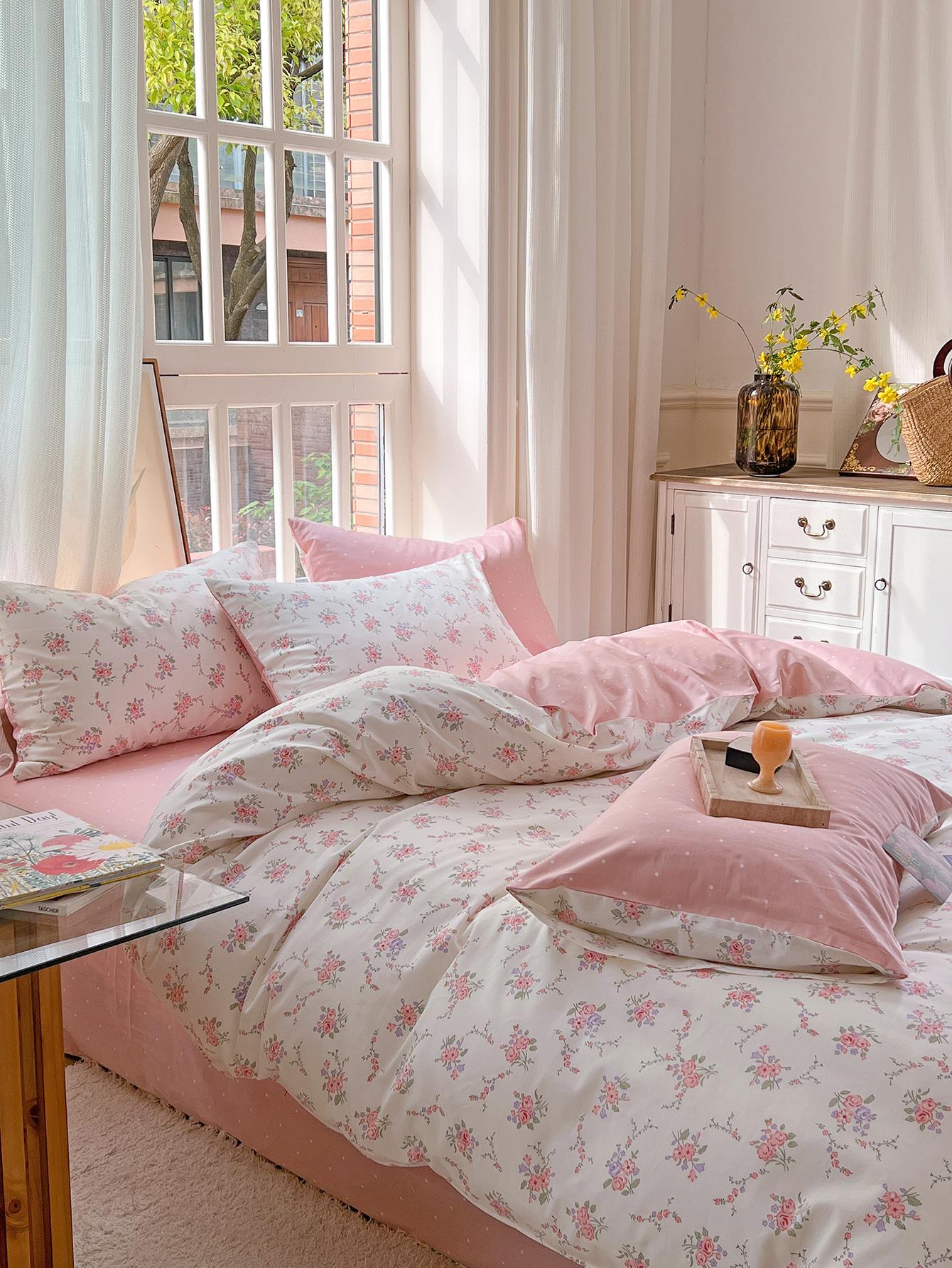 Fresh Ditsy Floral Bedding Set With 2 Pillowcases And 1 Duvet Cover