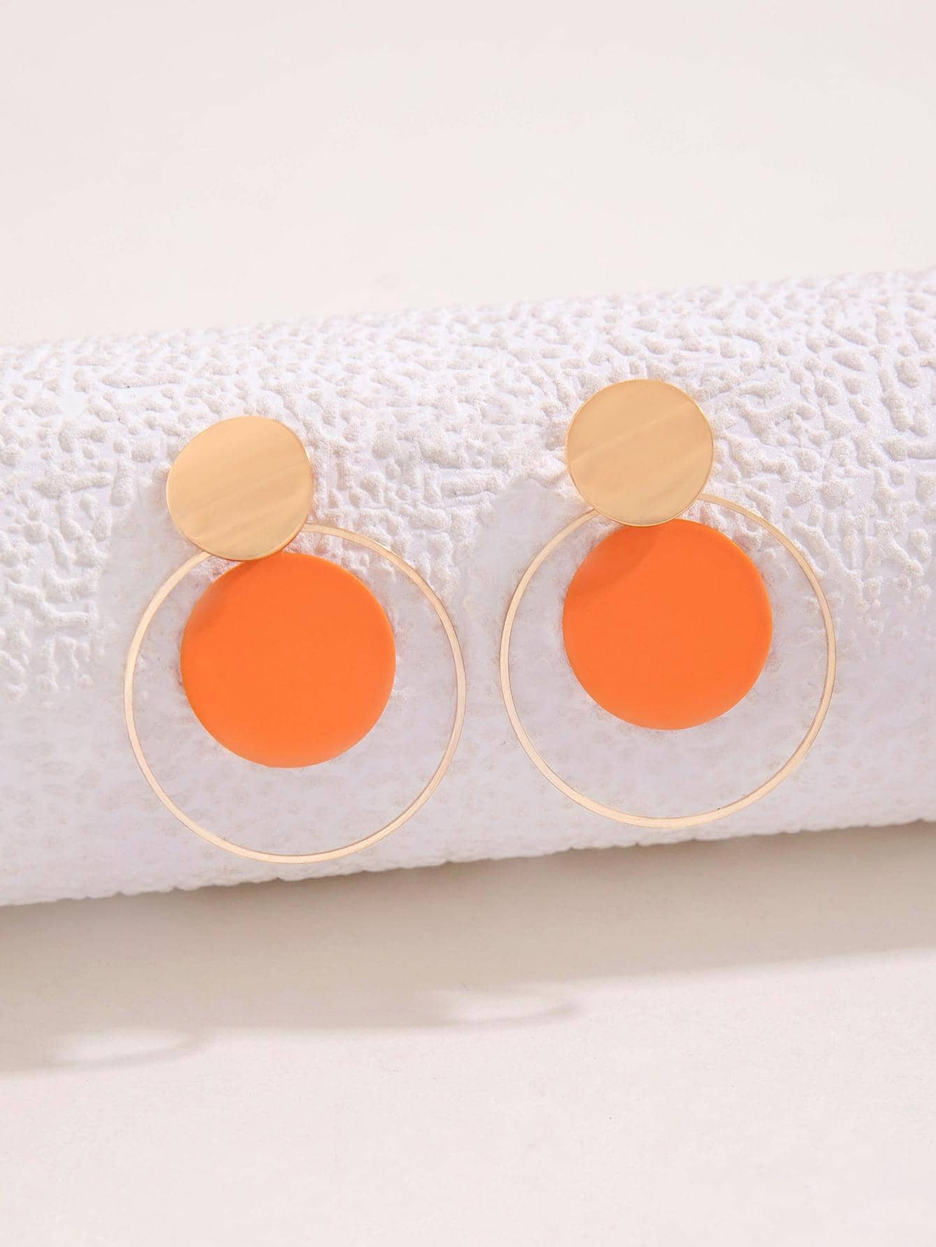 imoli 1pair Fashion White Round Drop Earrings For Women For Daily Decoration Commuting