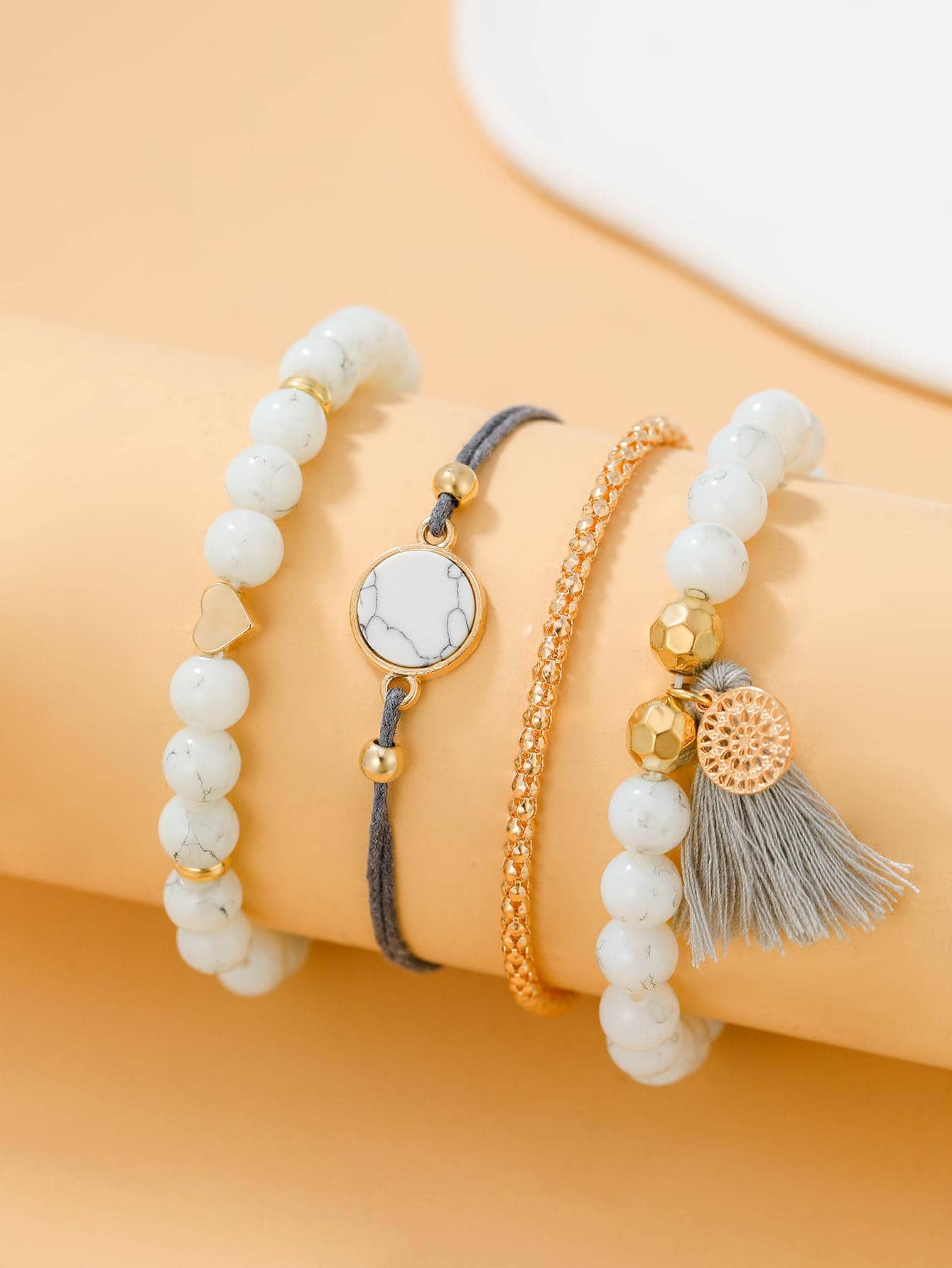 4pcs/set Tassel Decor Bracelet