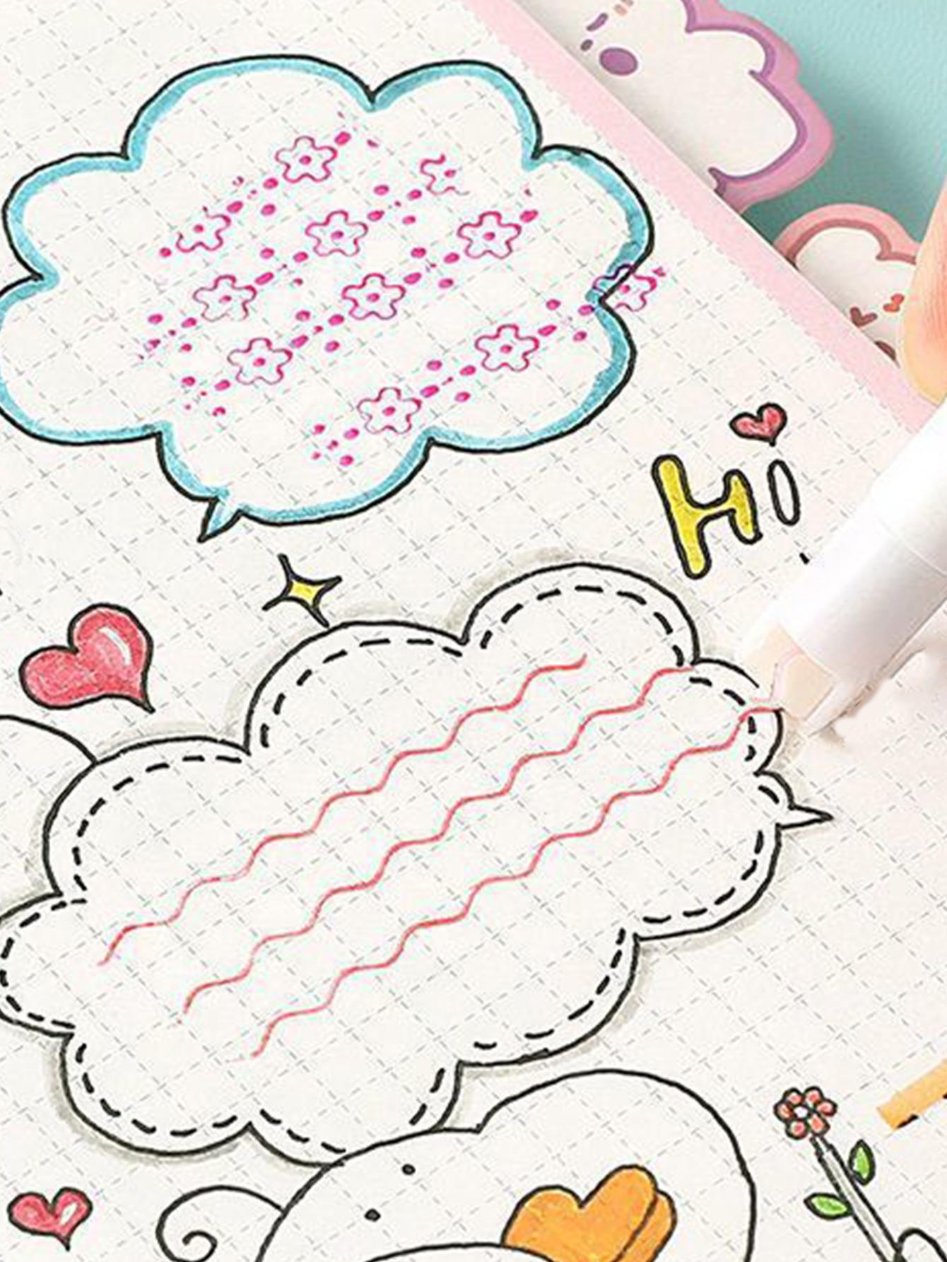 6pcs Mixed Pattern Design Highlighters