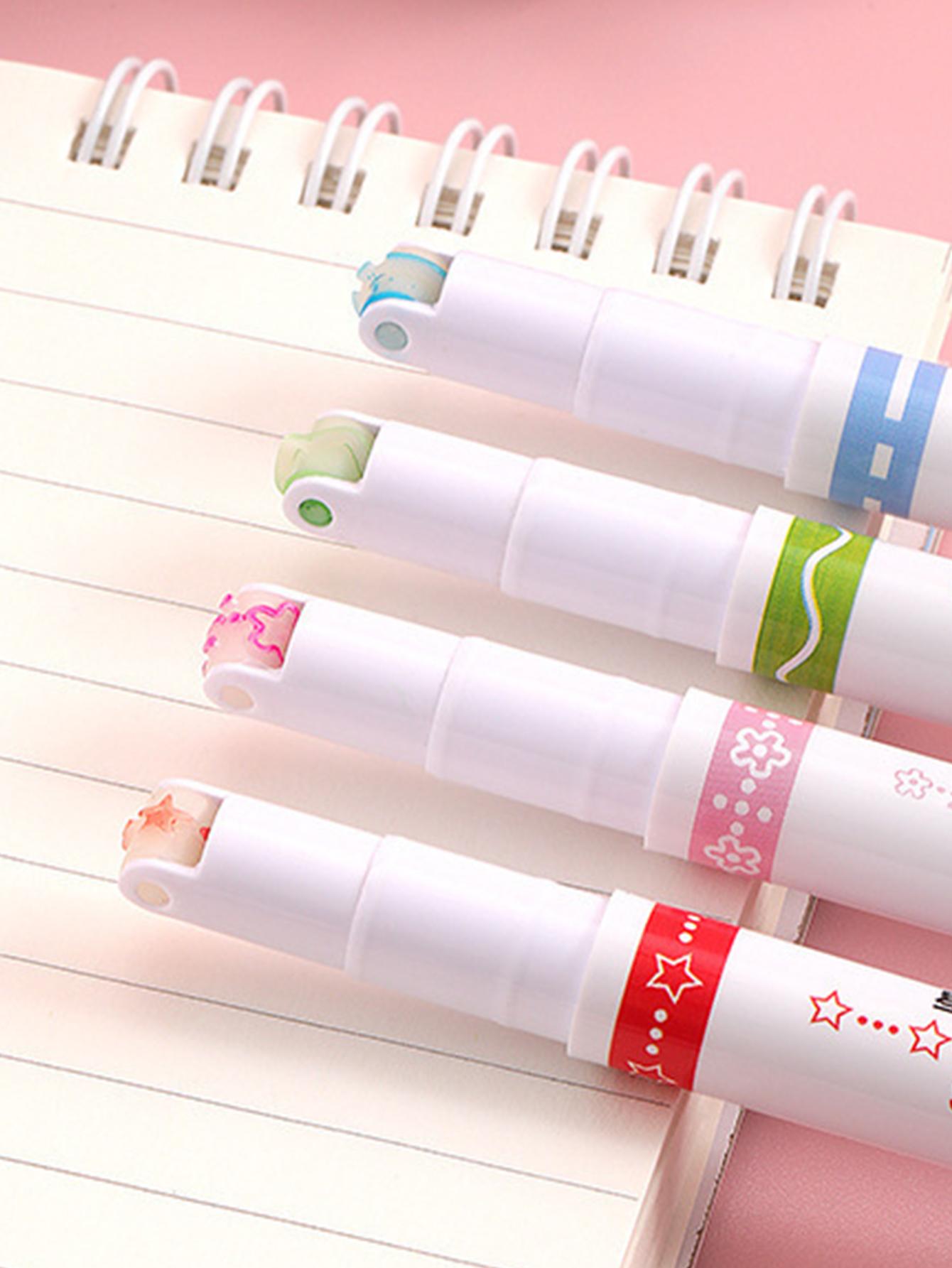 6pcs Mixed Pattern Design Highlighters