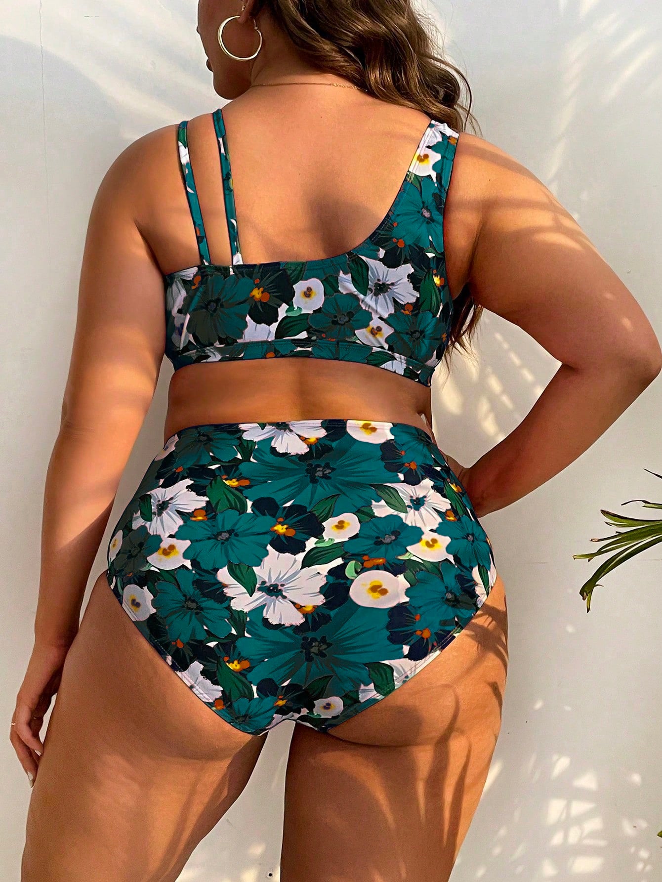 Swim Curve Summer Beach Plus Size Floral Print Bikini Set