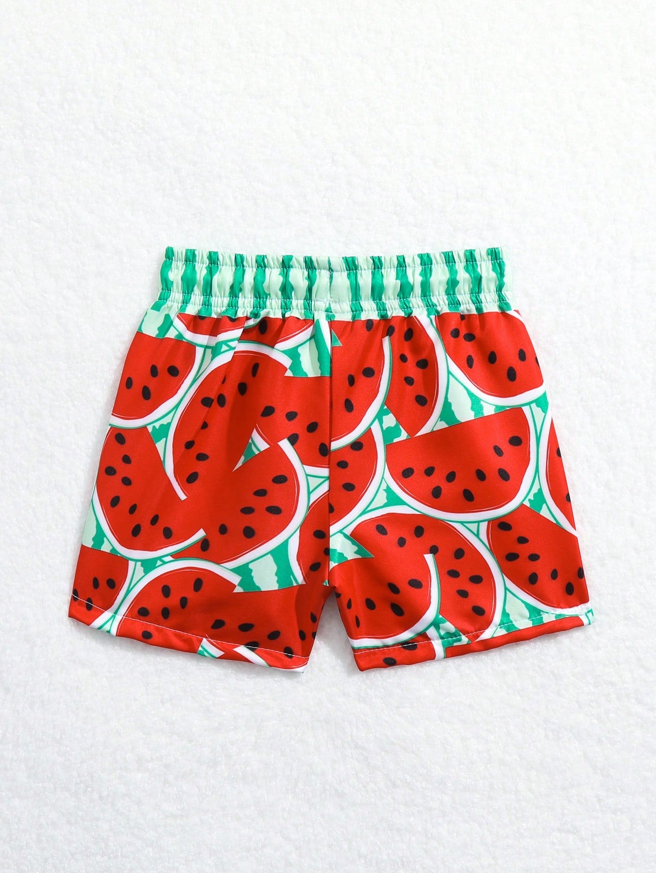 Baby Boy Watermelon Print Woven Fabric Swim Trunks Beach Shorts, Summer