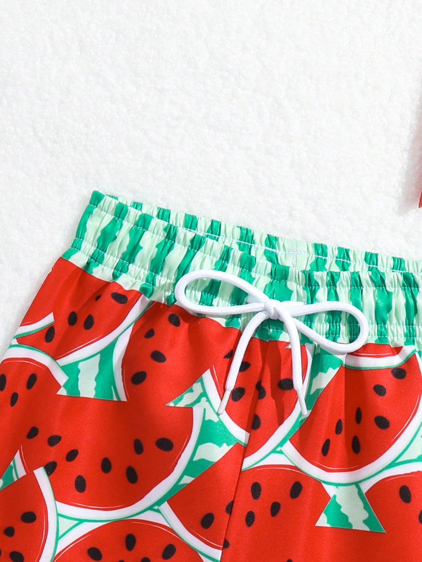 Baby Boy Watermelon Print Woven Fabric Swim Trunks Beach Shorts, Summer