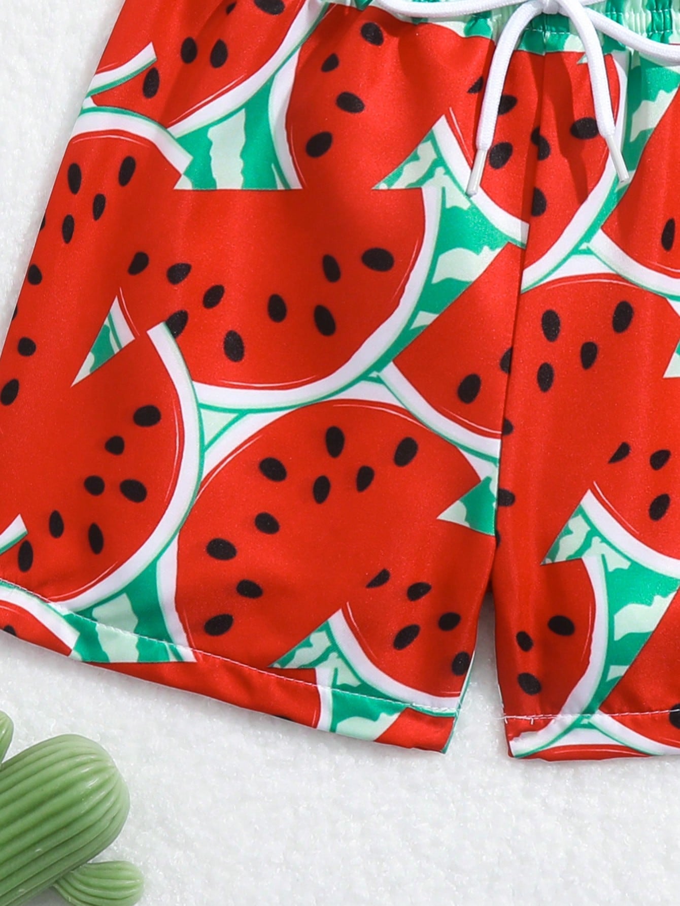 Baby Boy Watermelon Print Woven Fabric Swim Trunks Beach Shorts, Summer