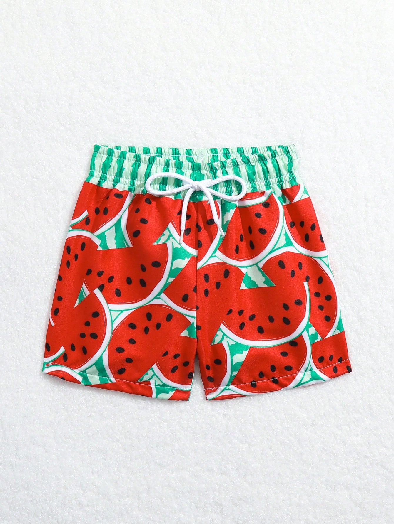 Baby Boy Watermelon Print Woven Fabric Swim Trunks Beach Shorts, Summer