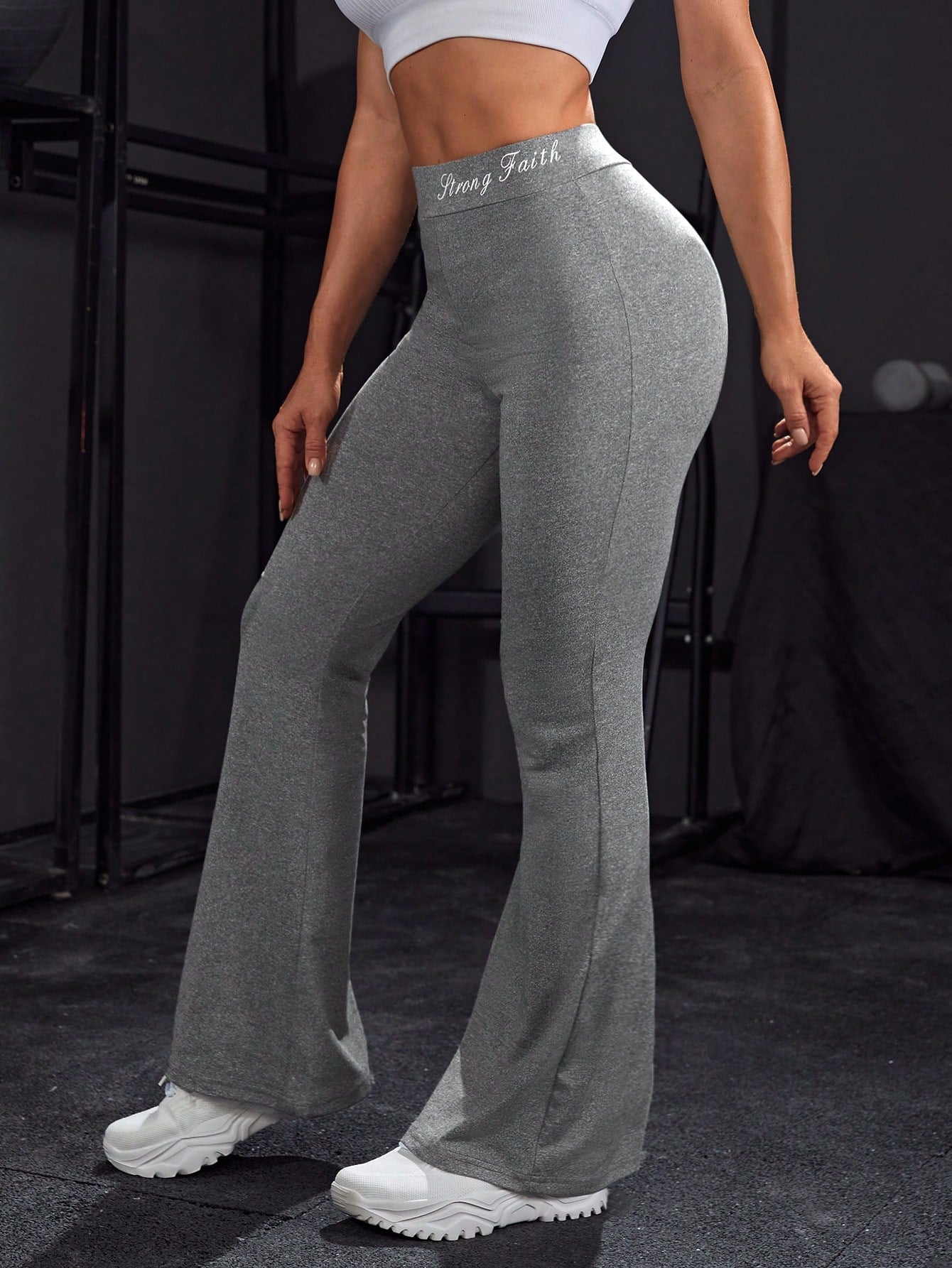 Sport Studio Letter Graphic Flare Leg Sports Pants