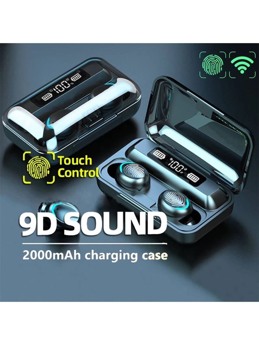 Wireless Earphone Mic Wireless Headphone Stereo Noise Cancelling Sport Waterproof Headset F9 Wireless Earphones 5.3 9D Sound Wireless Earbuds Touch Waterproof Digital Display 5.3 Earphones Wireless Bass Stereo In-ear Earbuds Handsfree Headset With Mic F9