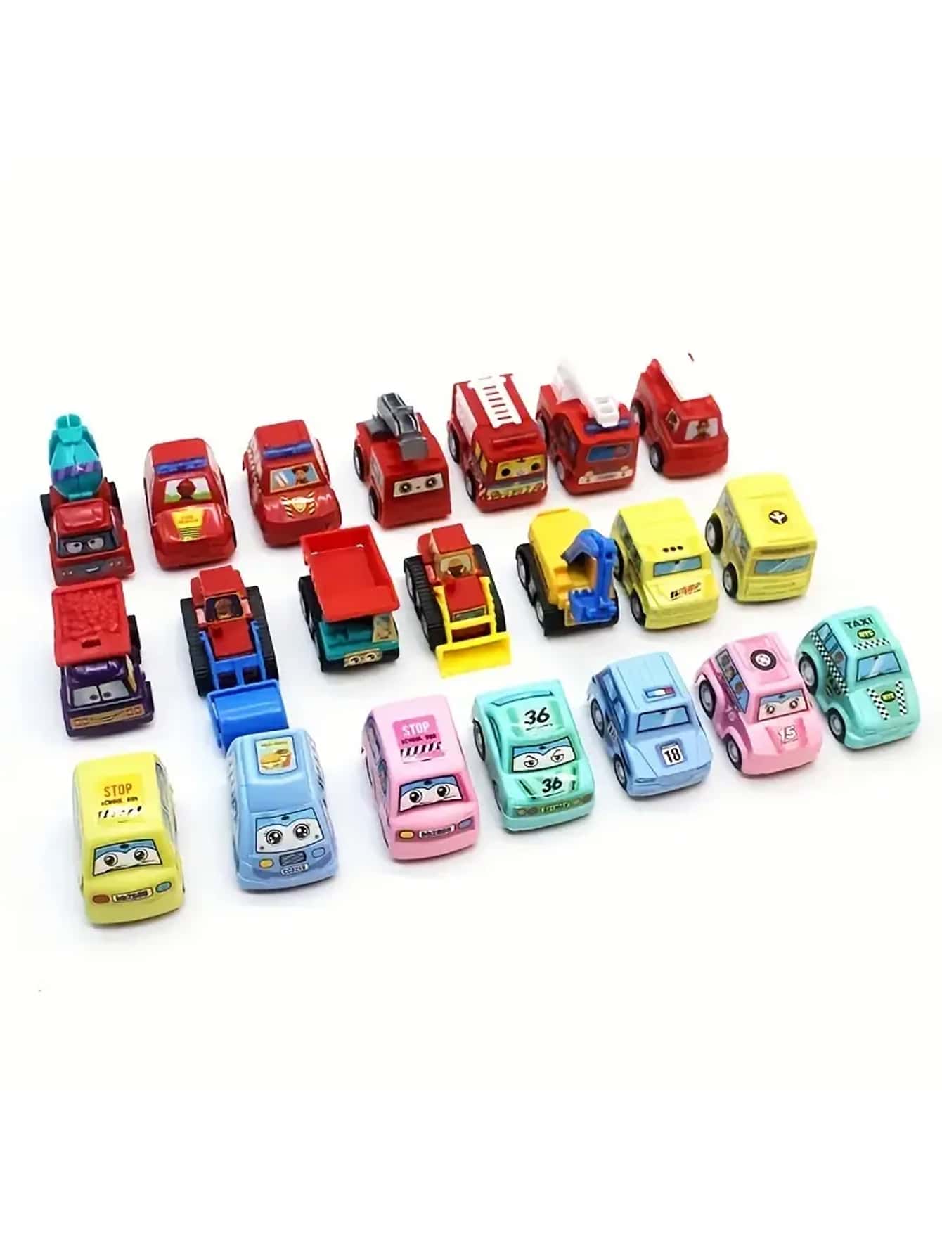 1 Bag 6pcs Car Sets Vehicle Model, Colors And Patterns Random, Fire Truck Model, Car Toys, Mini Inertial Engineering Vehicle, Children's Toys School Supplies