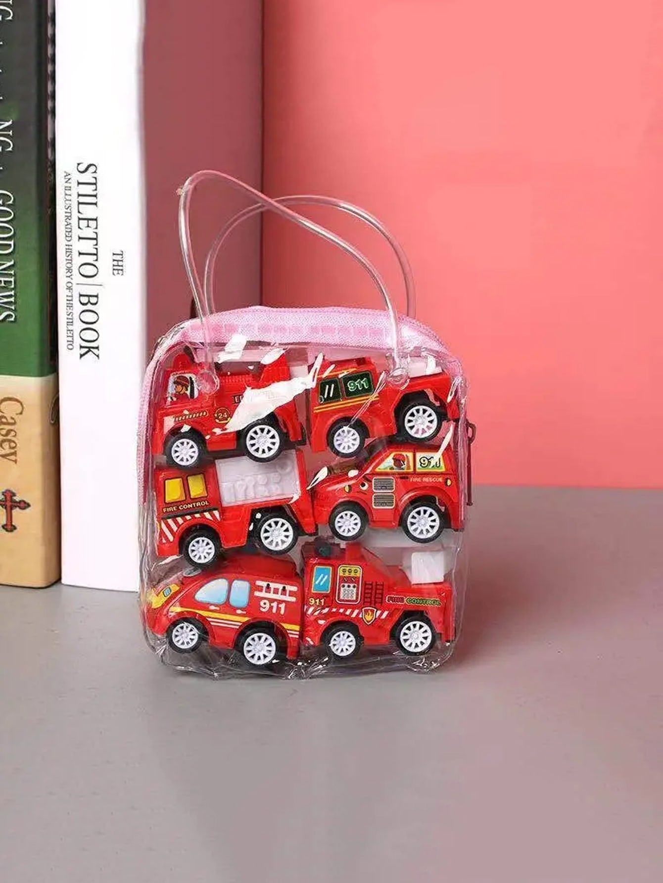 1 Bag 6pcs Car Sets Vehicle Model, Colors And Patterns Random, Fire Truck Model, Car Toys, Mini Inertial Engineering Vehicle, Children's Toys School Supplies