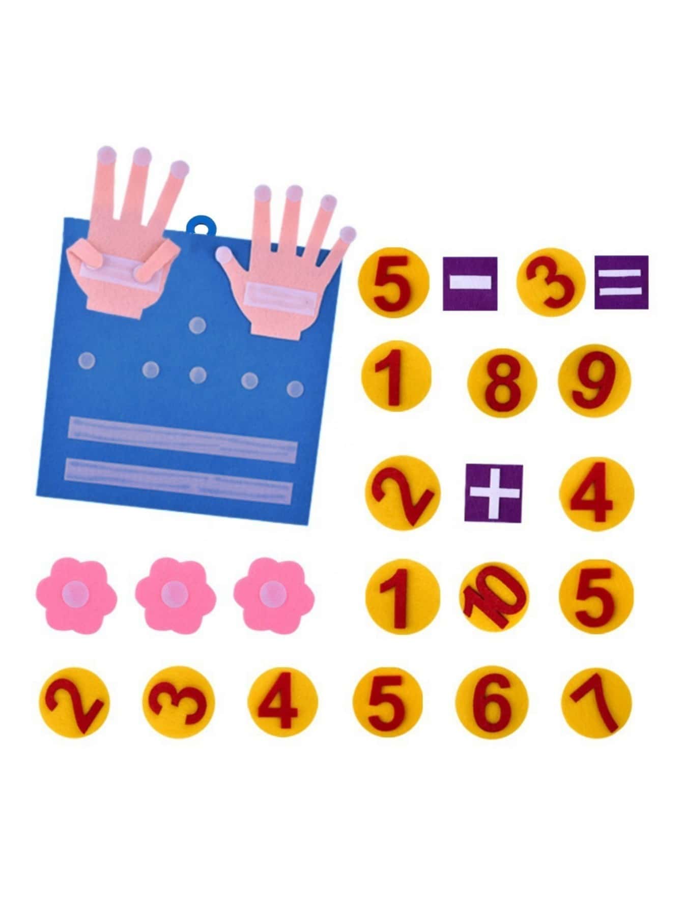 1pc- Felt  Finger Numbers Math Toys, Counting Early Learning Educational Board, For  Teaching Aid,Intellectual Development !