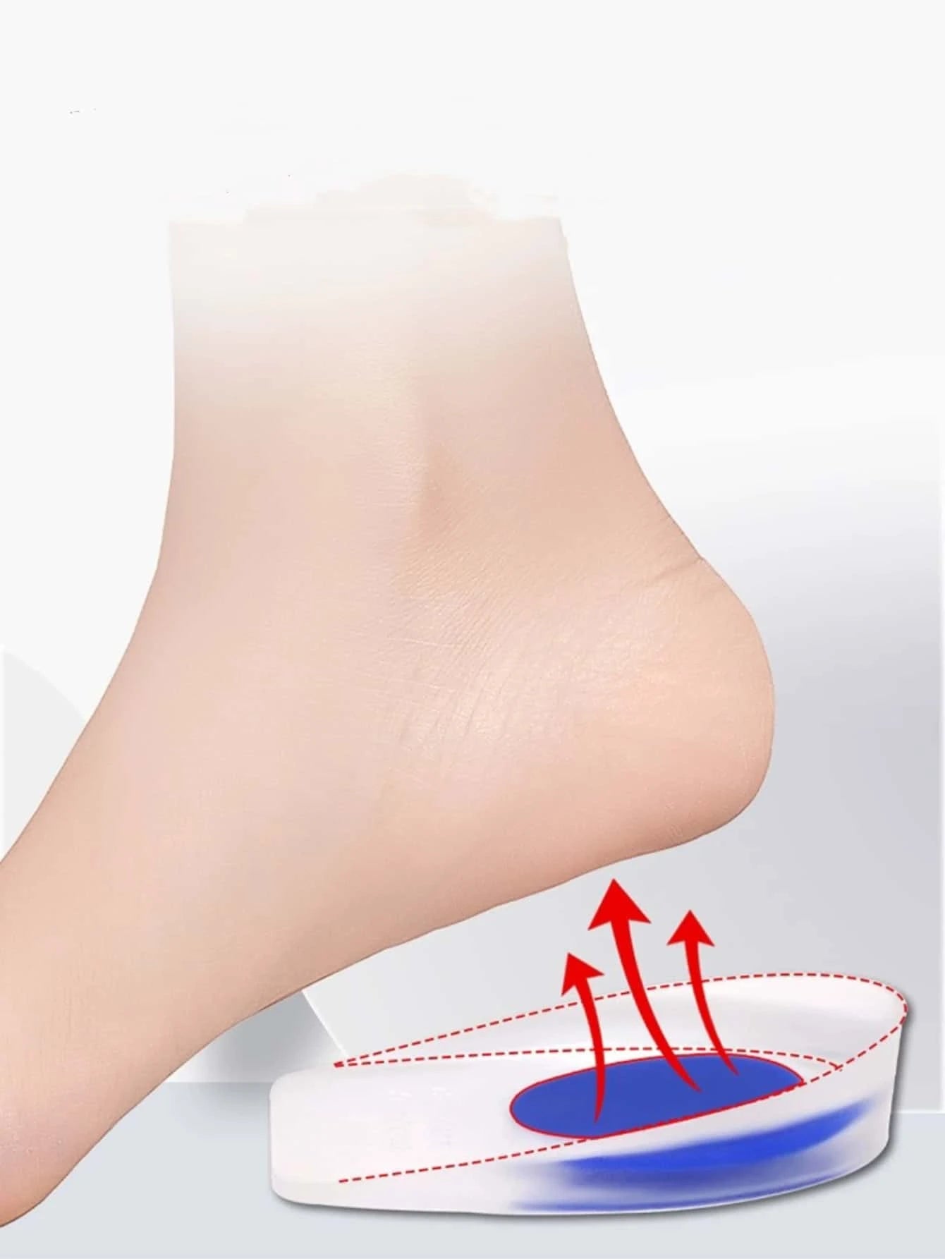 2pcs Heel Pain Relief Pads - Pu Gel Heel Cup Cushions To Protect Foot Spurs & Shock Absorption In Sports Shoes