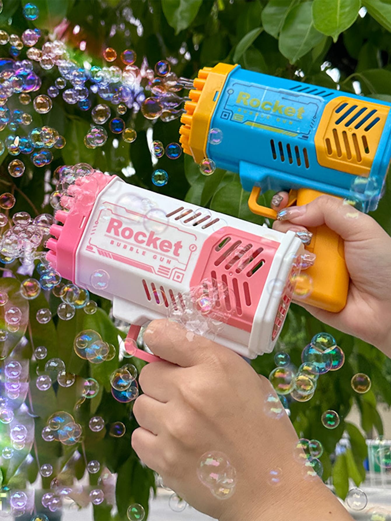 Christmas Decoration 1pc 40-Hole Children Space Bubble Gun With Light Outdoor Toy Long Lasting Bubble Blower School Supplies