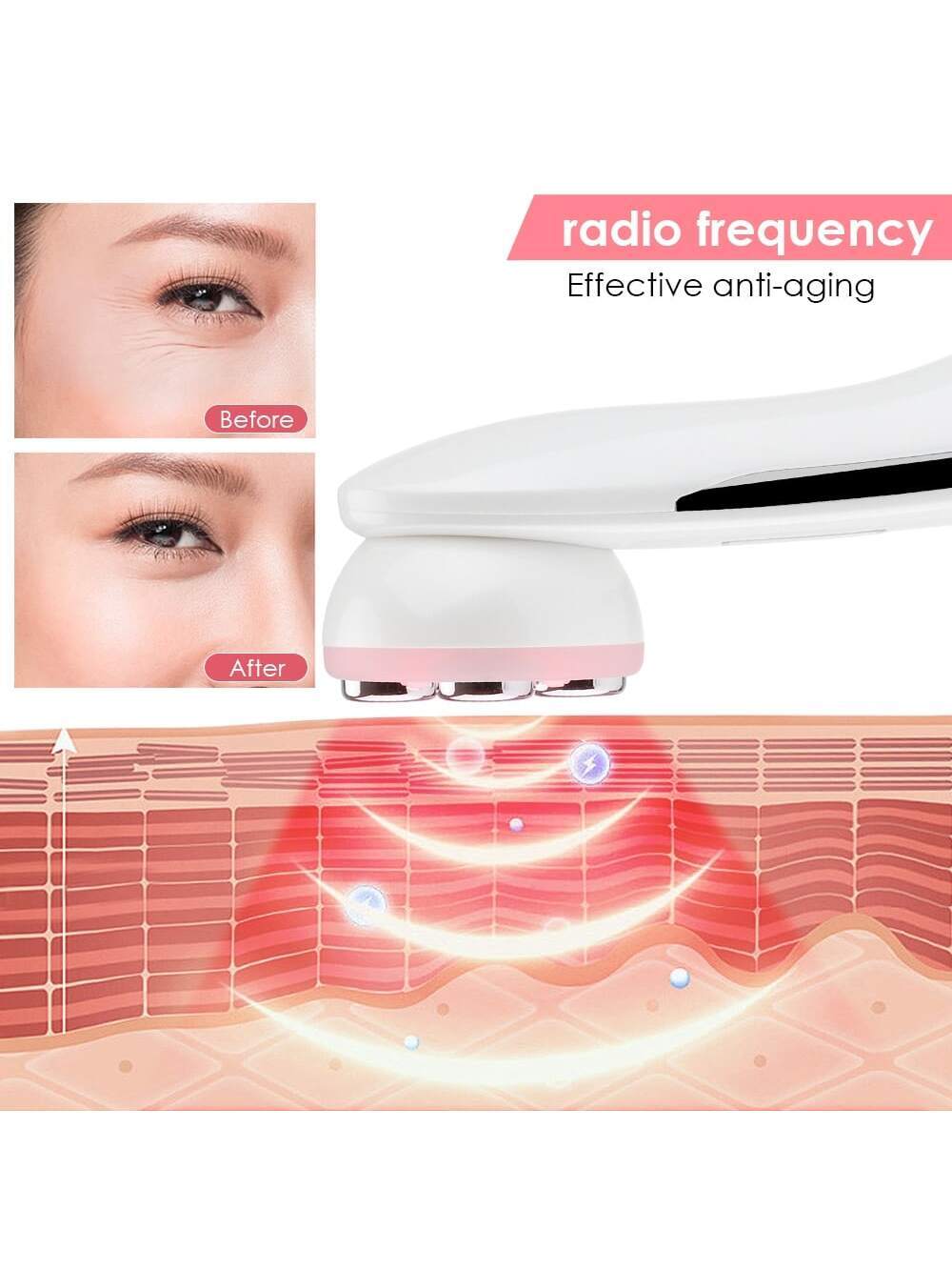 5 In 1 Multi-Functional Facial Beauty Massager, Led Photon Skin Care Device, Usb Rechargeable Household Beauty Instrument For Face And Neck