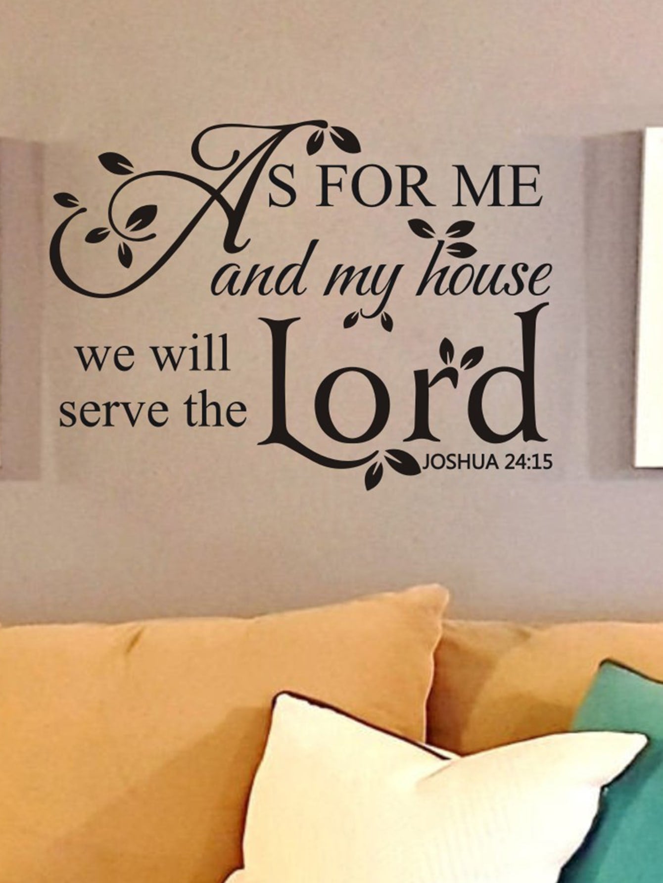 As For Me And My House We Will Serve The Lord , Bible Quotes Wall Decals Joshua Saying Home Lettering Vinyl Art  Quotes Sticker