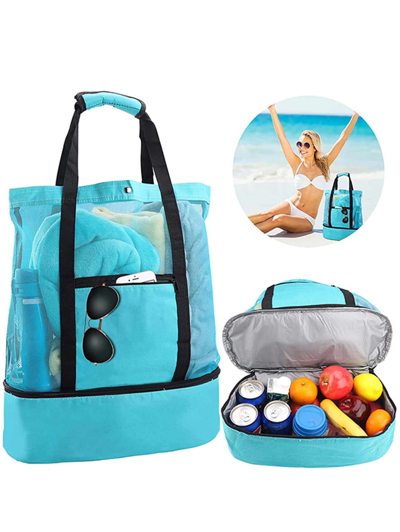 Large Bag With Waterproof Insulated Compartment  Friendly Bag Tote Bag  Beach Bag Travel Bag