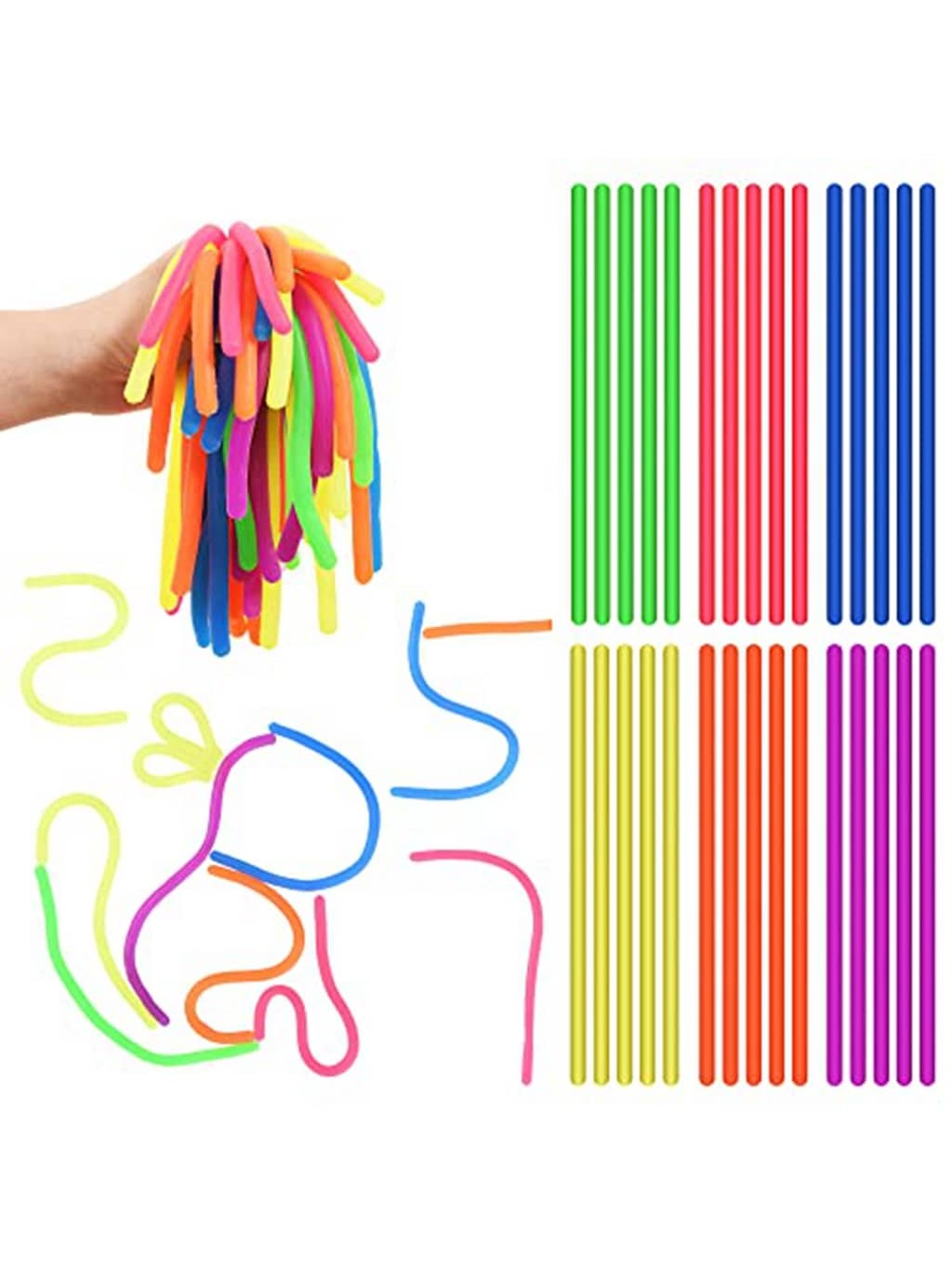 Sensory Noodle Stretching Rope Fidget Toy, Classroom Reward, Back To School Gift, Birthday Party Favor And Prize Box Toysensory,Kids Toys,Toys