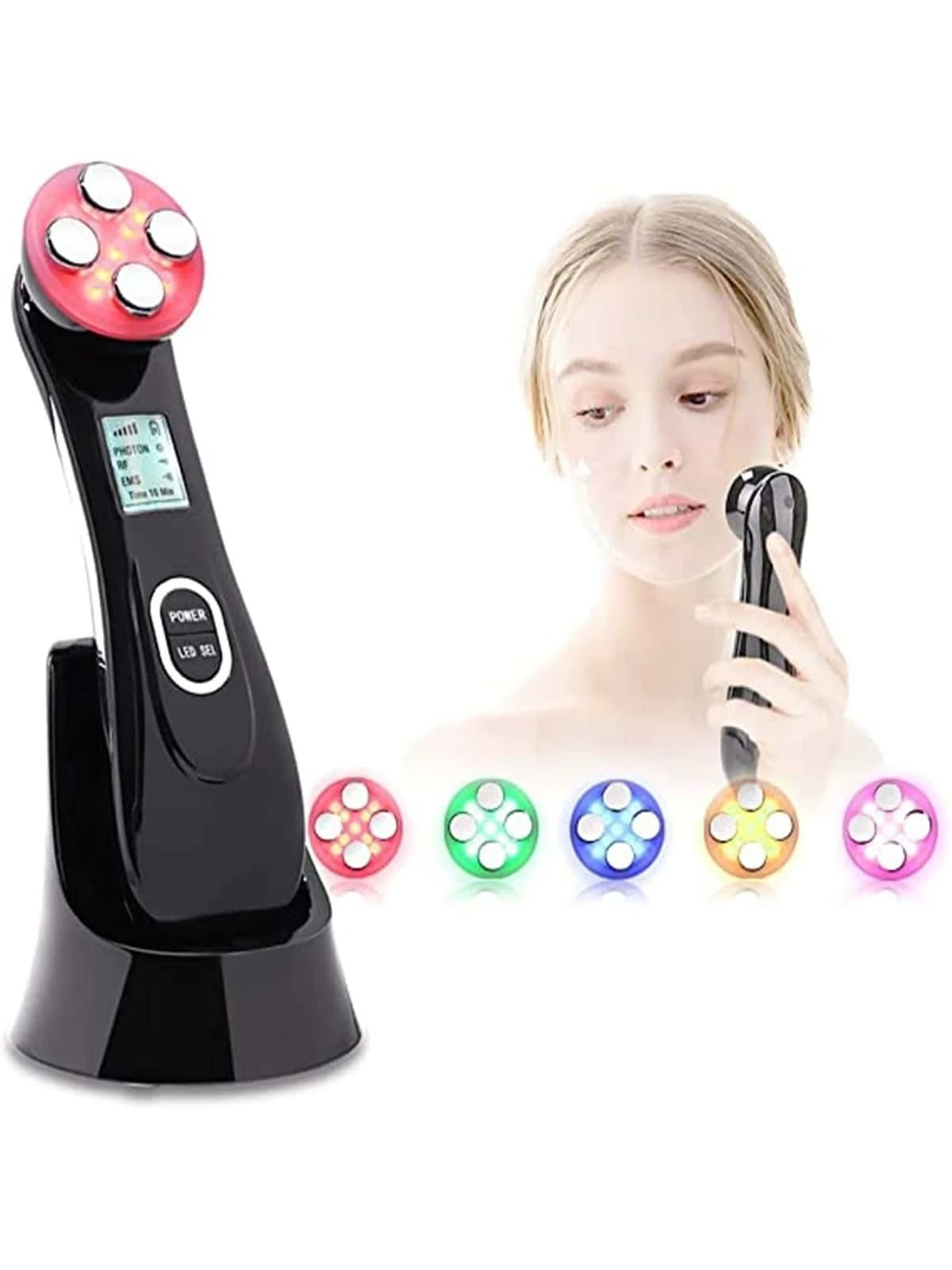 5 In 1 Multi-Functional Facial Beauty Massager, Led Photon Skin Care Device, Usb Rechargeable Household Beauty Instrument For Face And Neck