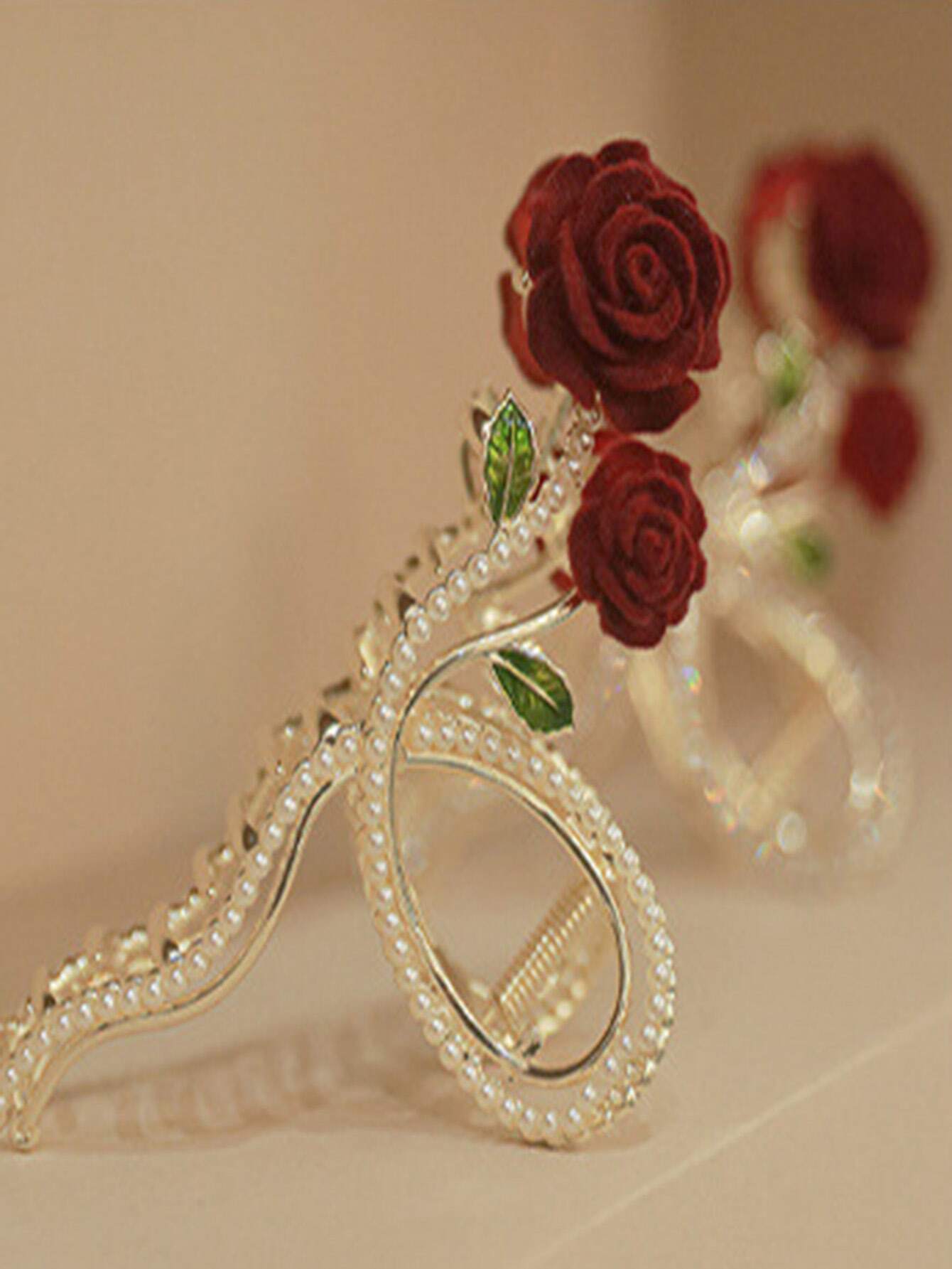 1pc Women's Pink Tulip Flower Hair Claw Hair Clip For Back Head, Hair Claw Headwear Halloween