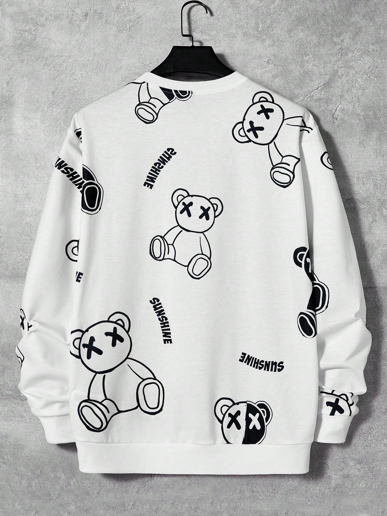 Manfinity UrbanChill Loose Fit Men's Bear & Letter Graphic Sweatshirt