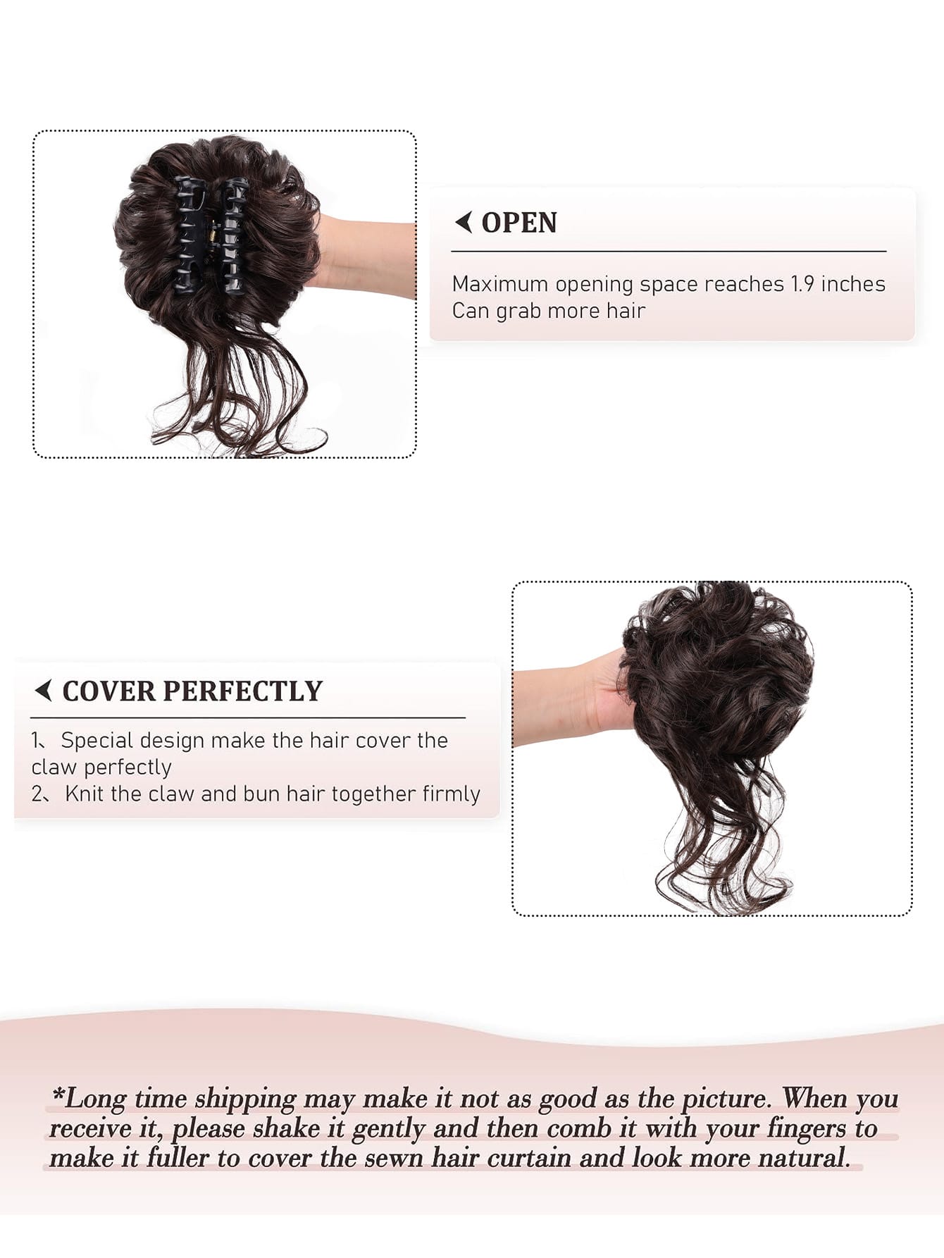 Claw Clip Messy Bun Hair Pieces For Women Tousled Updo Ponytail Synthetic Curly Wavy Bun Hair Extension With Hair Clips