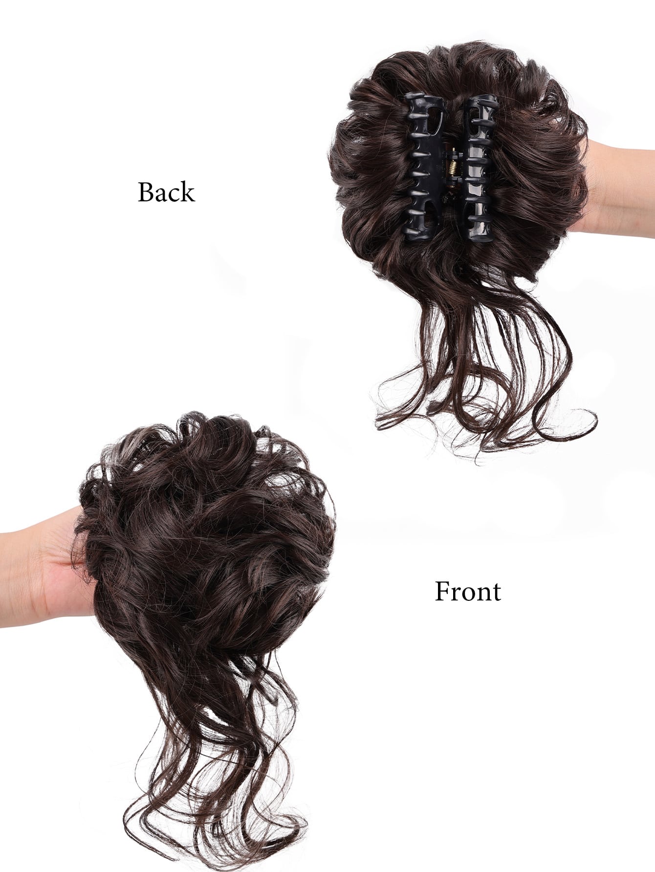 Claw Clip Messy Bun Hair Pieces For Women Tousled Updo Ponytail Synthetic Curly Wavy Bun Hair Extension With Hair Clips