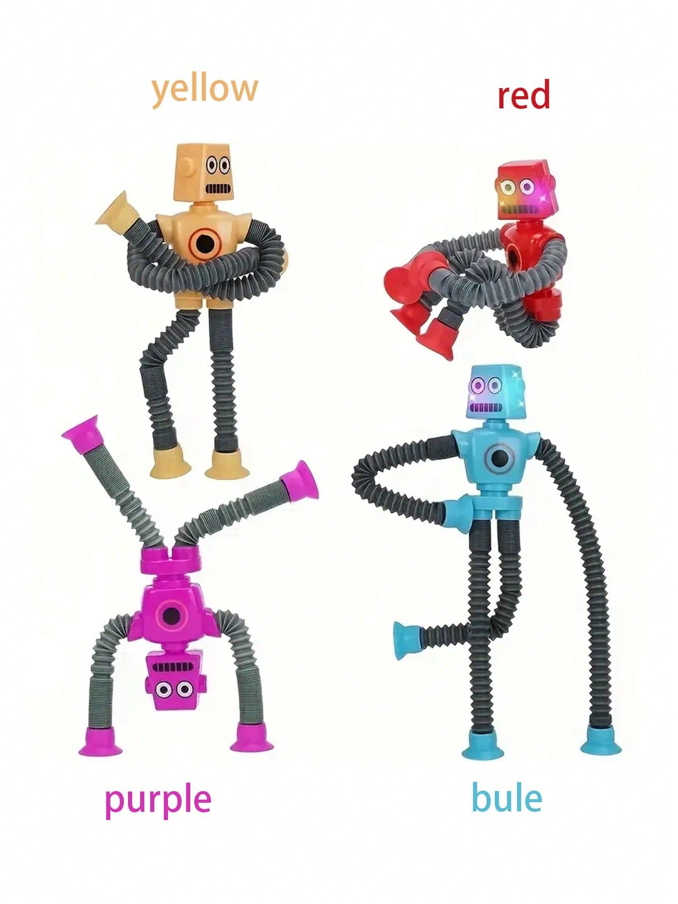 1pc Suction Cup Multifunctional Robot Toy, Cute Stretchy Tube Decompression Toy For Party