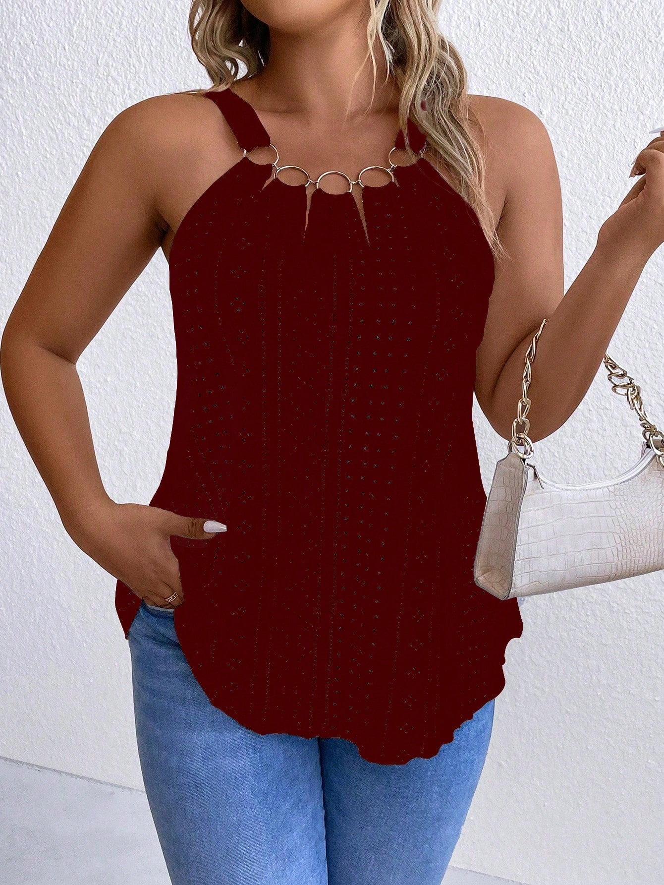 LUNE Plus Size Women Summer Casual Ring Connected Camisole