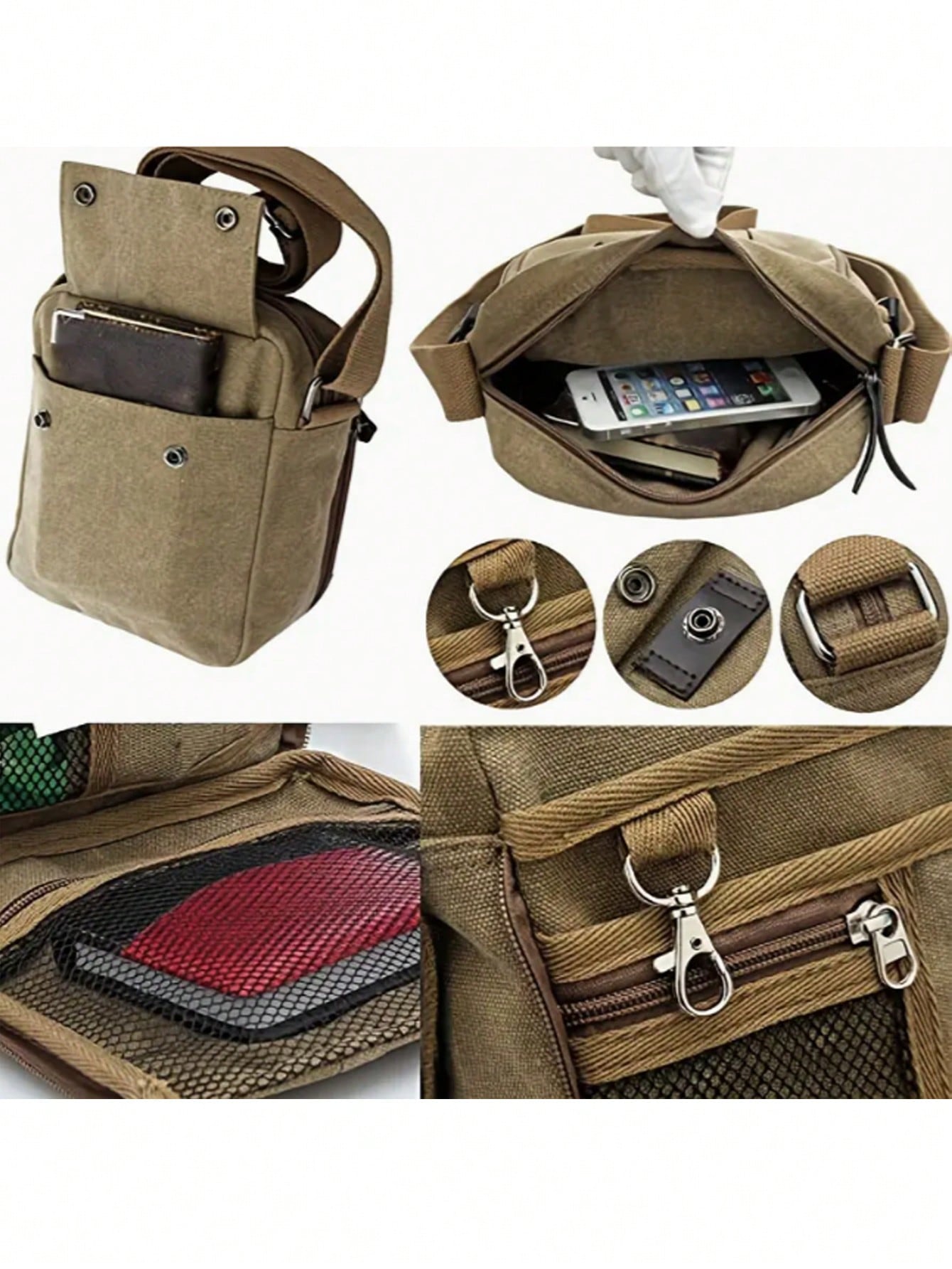 Men's Canvas Messenger Bag: Stylish Shoulder Bag With Multiple Pockets - Perfect For Outdoor Travel! Crossbody Bag Sling Bag Side Bag Square Bag For Holiday Travel Essentials School Bag For Man Bag Cross Body Bag Side Bag Students School Supplies Fall Ba