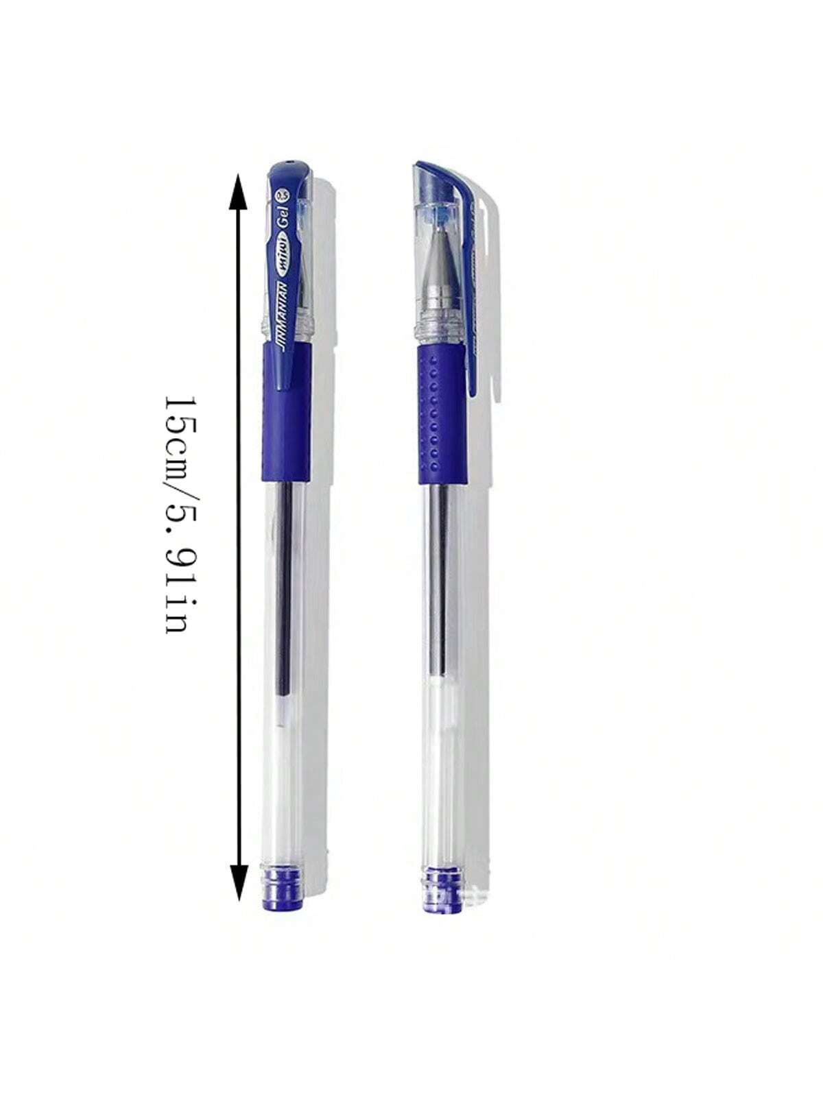 10pcs Blue Simple Classic Ballpoint Pens For Office, School