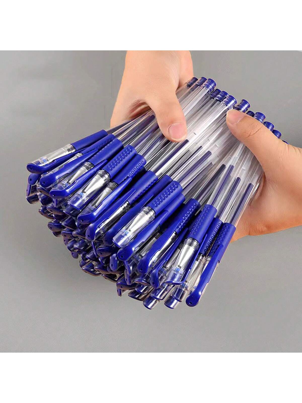 10pcs Blue Simple Classic Ballpoint Pens For Office, School