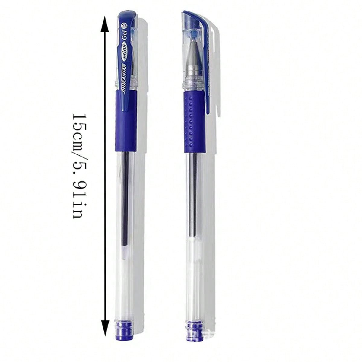 10pcs Blue Simple Classic Ballpoint Pens For Office, School