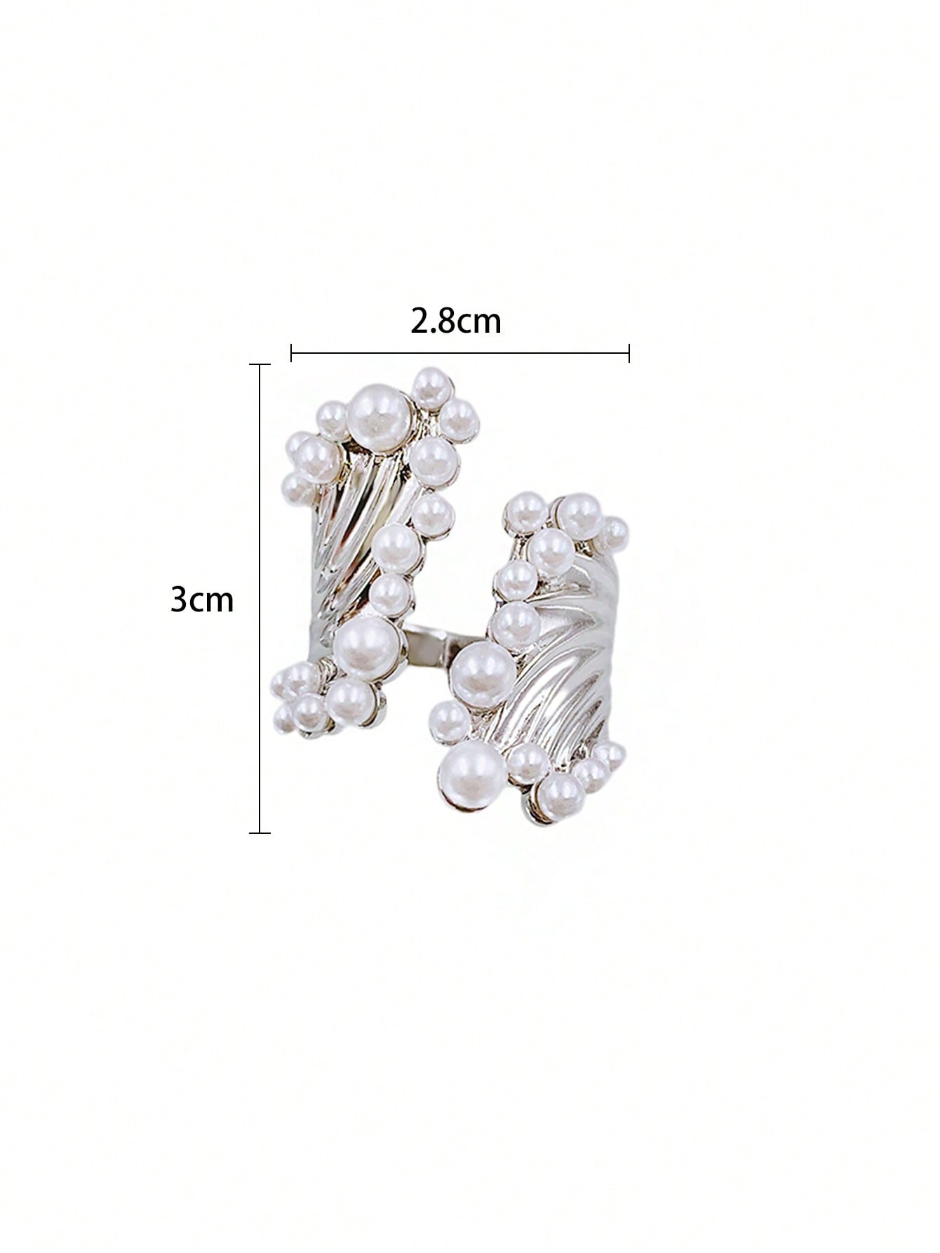 1pc Bold & Fashionable Wide Bead Design Decorative Ring