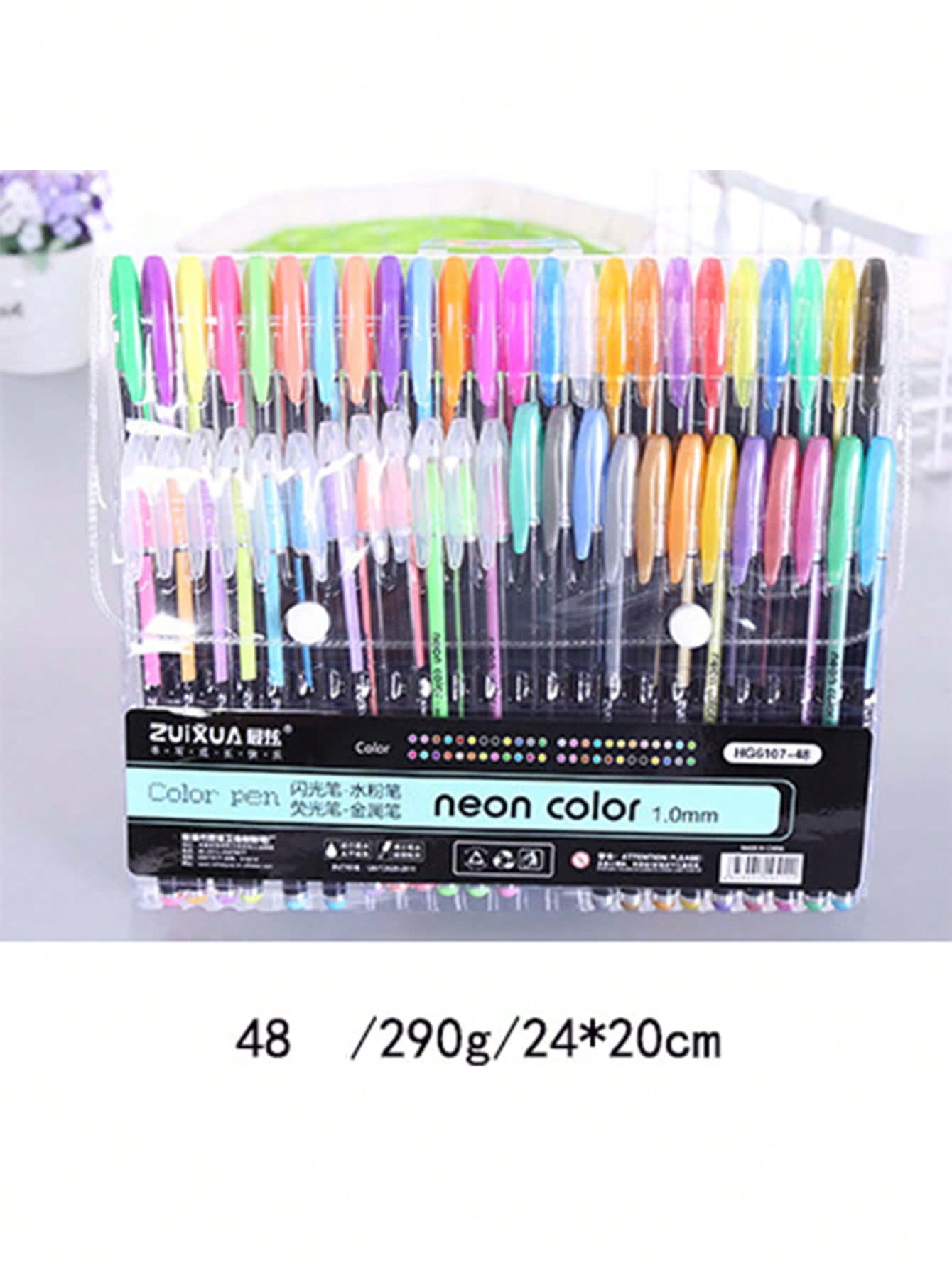 12-60pcs/set Colorful Ballpoint Pens, 1.0mm Point Neutral Art Bullet Journaling Pens