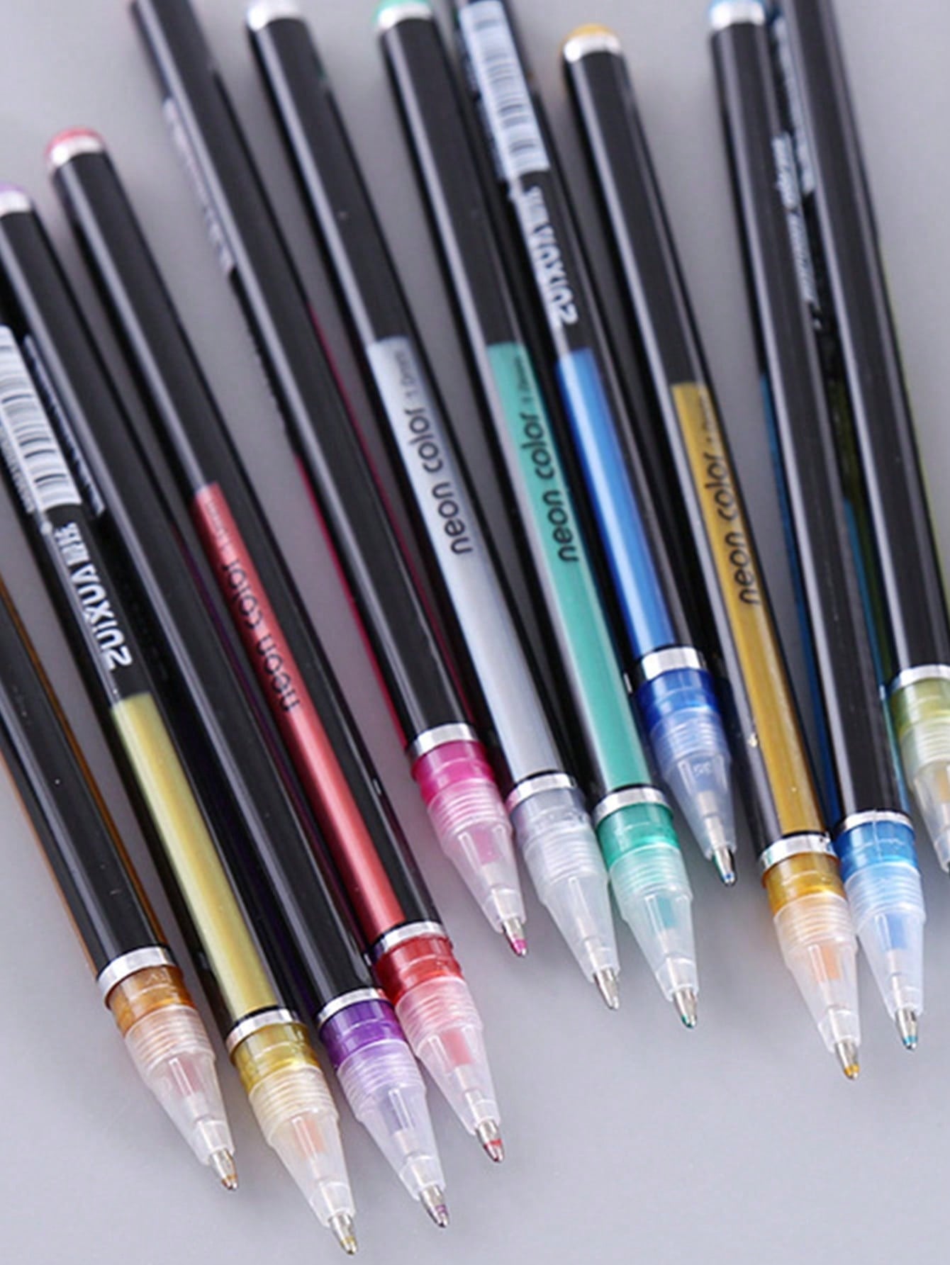 12-60pcs/set Colorful Ballpoint Pens, 1.0mm Point Neutral Art Bullet Journaling Pens