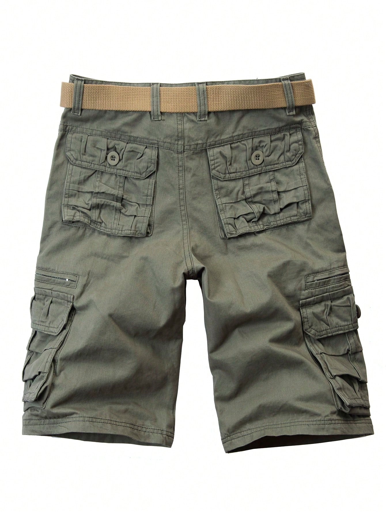 Men Flap Pocket Cargo Shorts Without Belt