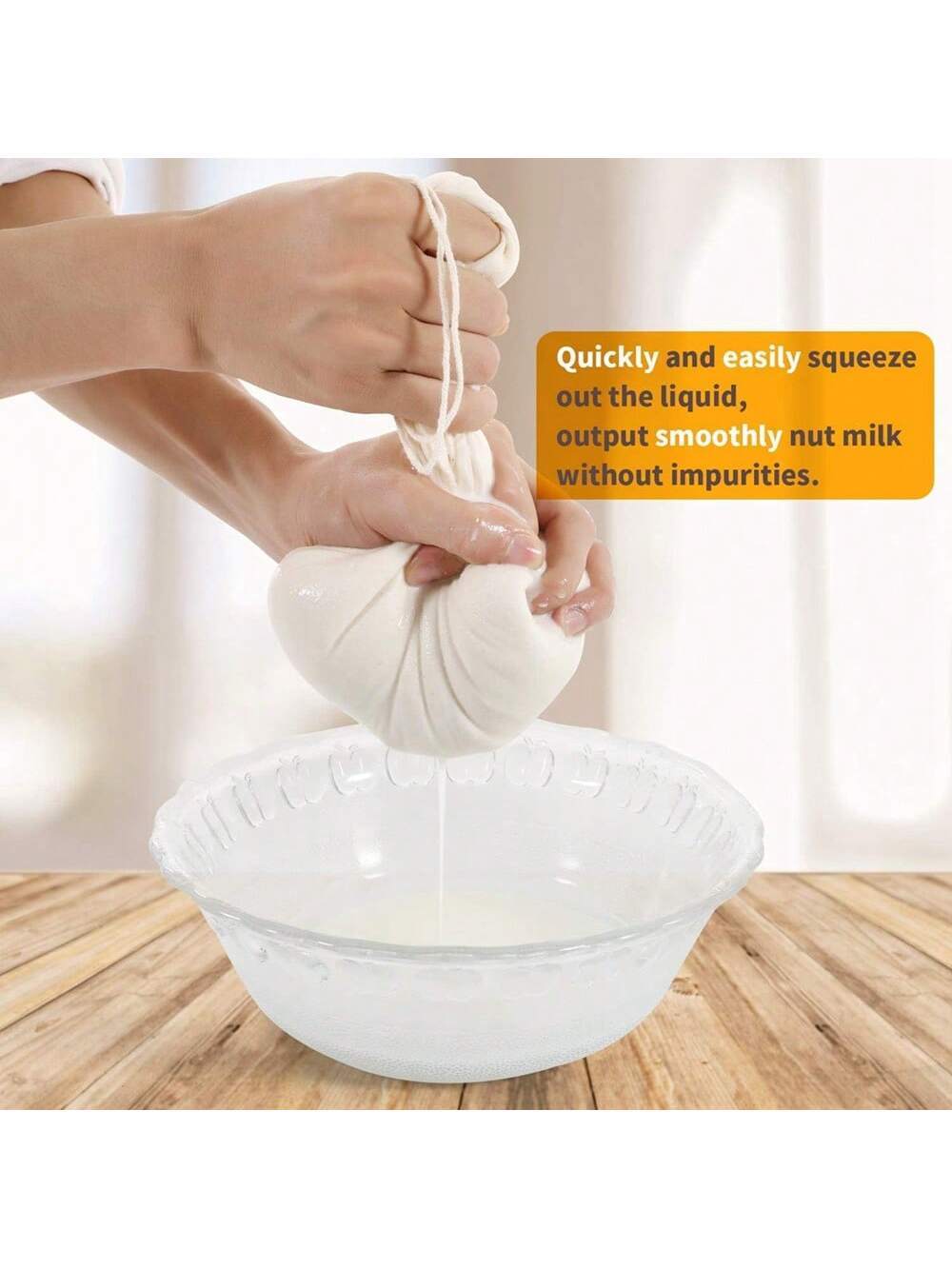 3 Pcs Reusable Cheesecloth Bags, For Straining Coffee Filter Strainers, Mesh Pouch, Squeezable Natural Straining Nut Milk Filter Bag