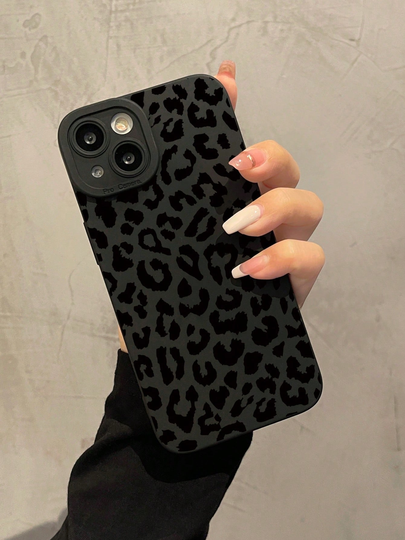 1pc Black Leopard Print Pattern Silicone Shockproof Phone Case For Apple IPhone 16, 15, 14, 13, 12, 11 Pro Max