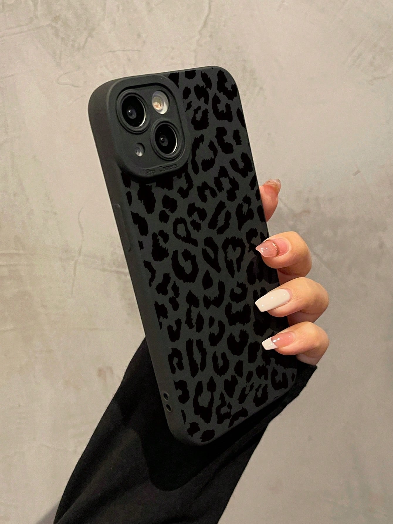 1pc Black Leopard Print Pattern Silicone Shockproof Phone Case For Apple IPhone 16, 15, 14, 13, 12, 11 Pro Max