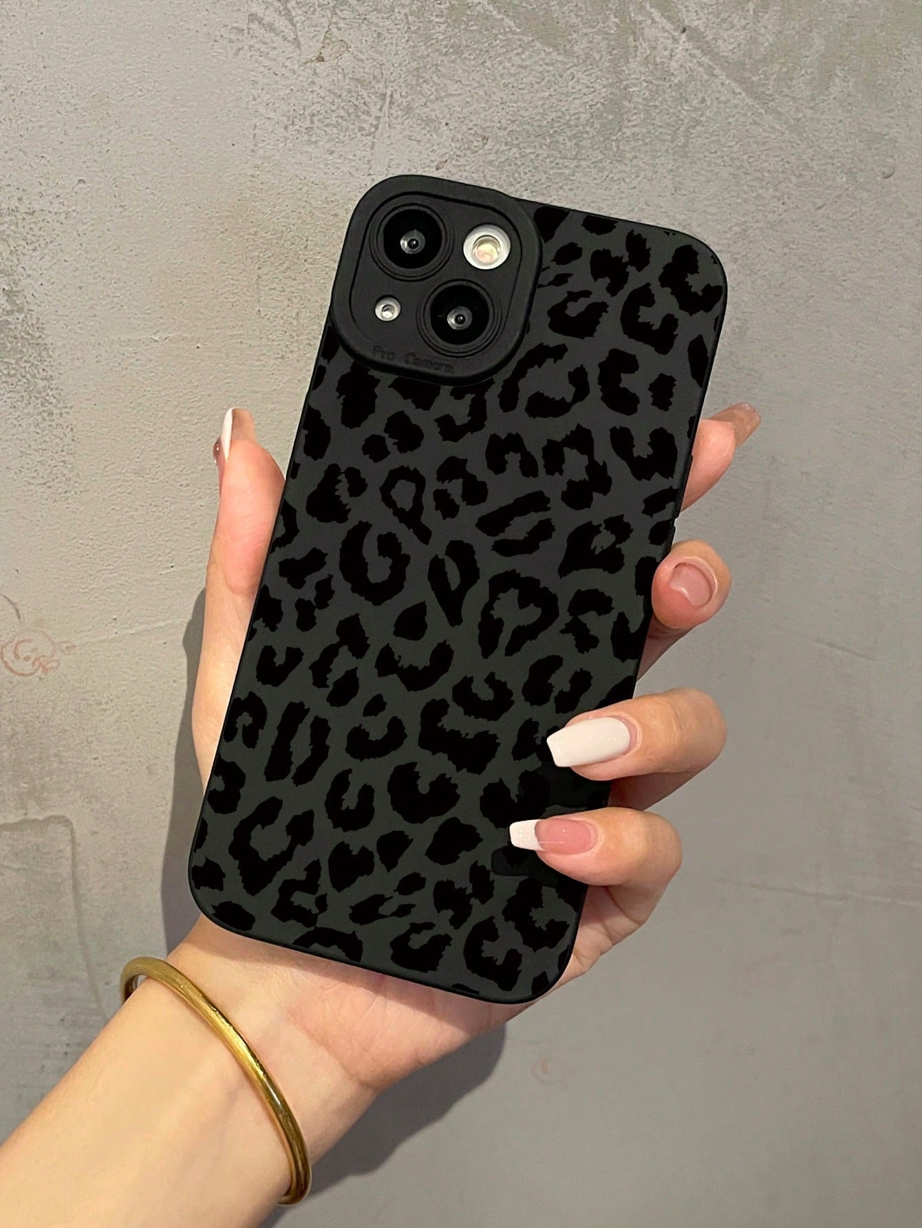 1pc Black Leopard Print Pattern Silicone Shockproof Phone Case For Apple IPhone 16, 15, 14, 13, 12, 11 Pro Max