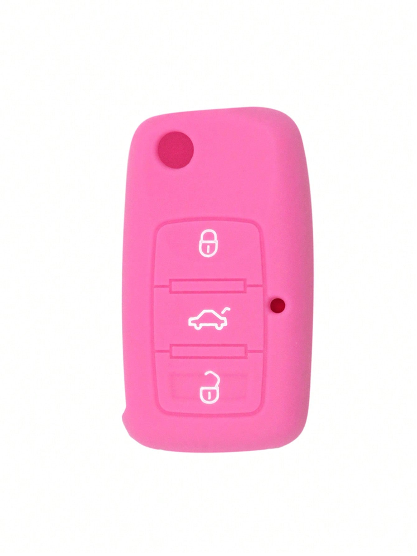 1pc Pink Silicone Car Key Cover For Skoda Car, Anti-drop Key Case