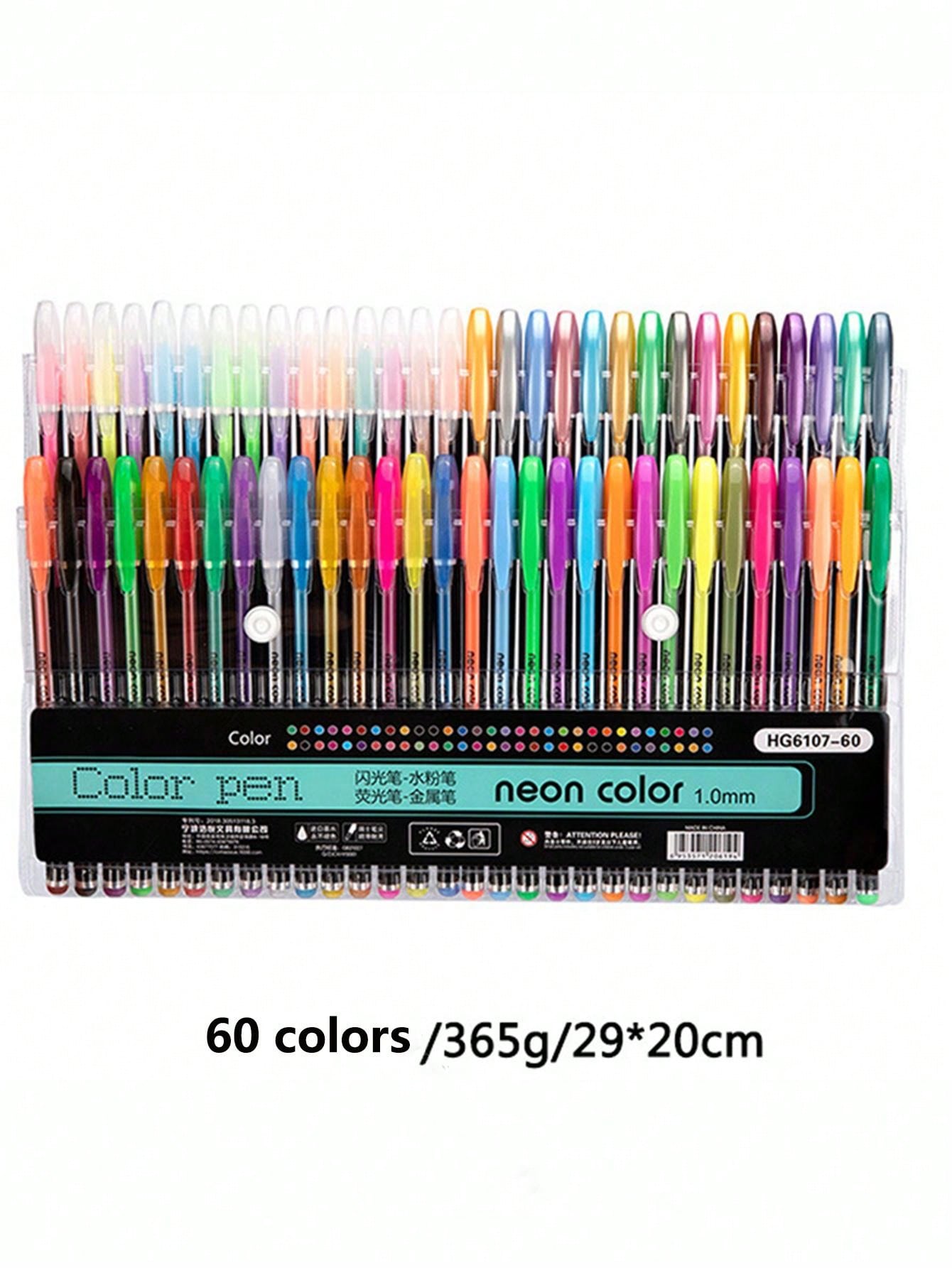 12-60pcs/set Colorful Ballpoint Pens, 1.0mm Point Neutral Art Bullet Journaling Pens