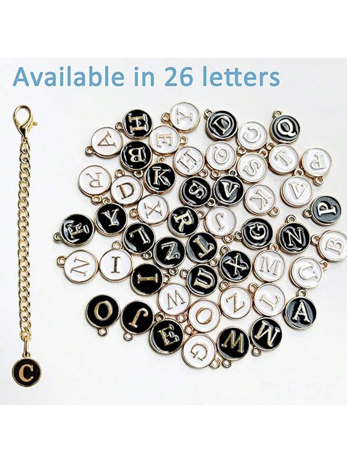 Letter Charm Accessories Compatible With Stanley Cup 2PCS Initial Name ID Personalized Handle Charm Compatible With Stanley Tumbler