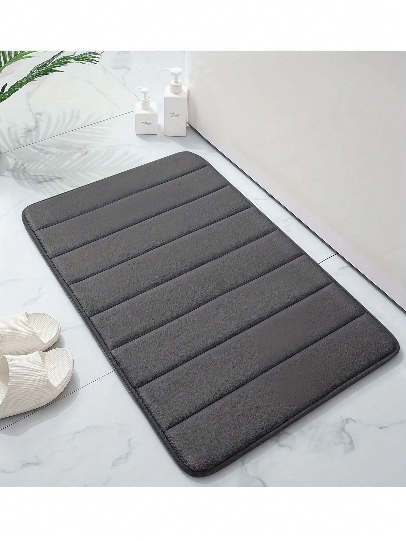 1pc Simple Style Soft Slow Rebound Memory Sponge Absorbent Anti-skid Bath Mat, Bathroom, Toilet