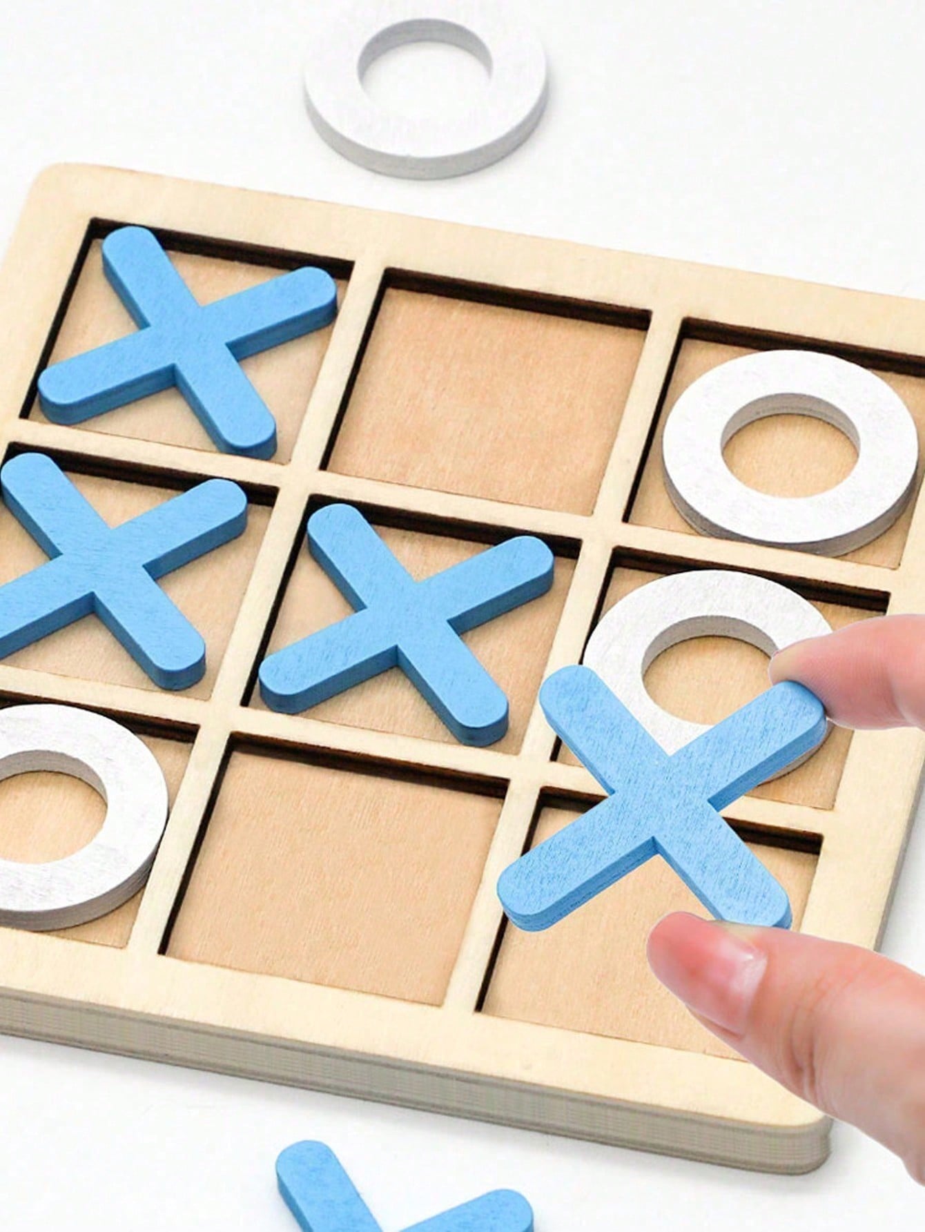 1set Wooden Tic Tac Toe Blocks Nine Grids Xo Tic Tac Toe Board Game For Kids Intellectual Development, Puzzle ToySchool, Student,Stationery,School Suppliesgame Kids,Children Games,Childrens Toys