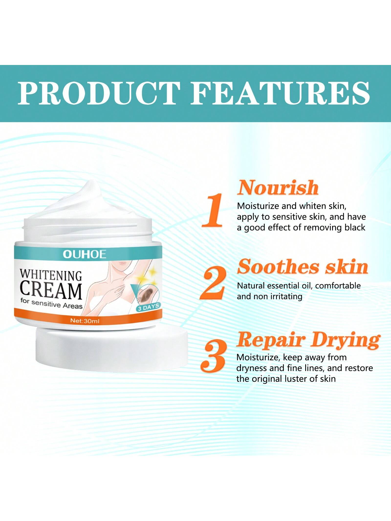 30ml Underarm Whitening Cream Lighten Underarm Joints Elbow  Hydrating Skin Brightening Cream